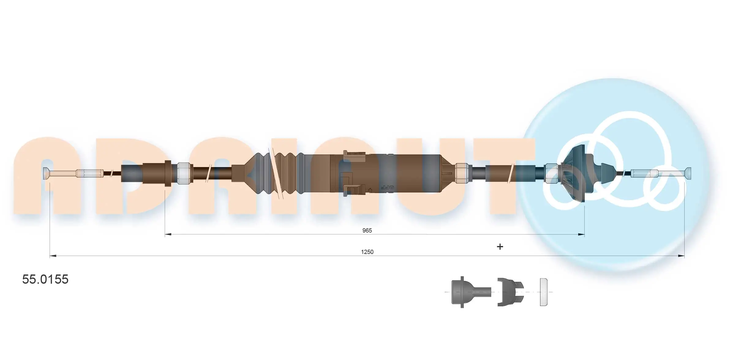 Cable Pull, clutch control 55.0155