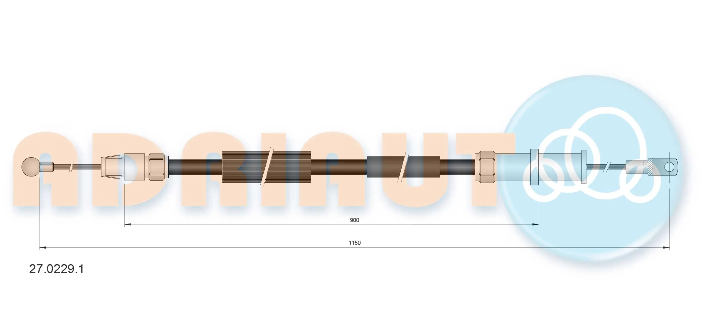 Cable Pull, parking brake 27.0229.1