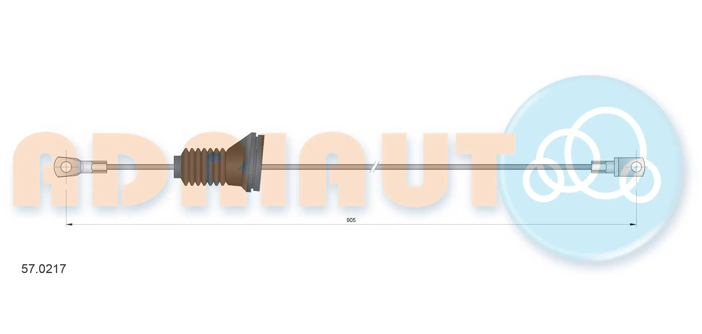 Cable Pull, parking brake 57.0217