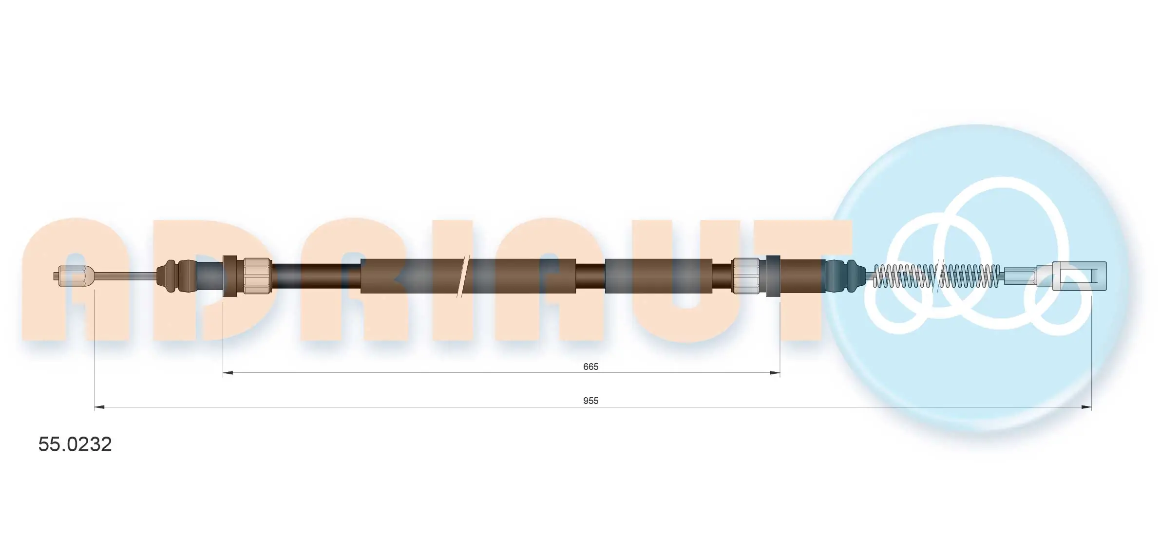 Cable Pull, parking brake 55.0232