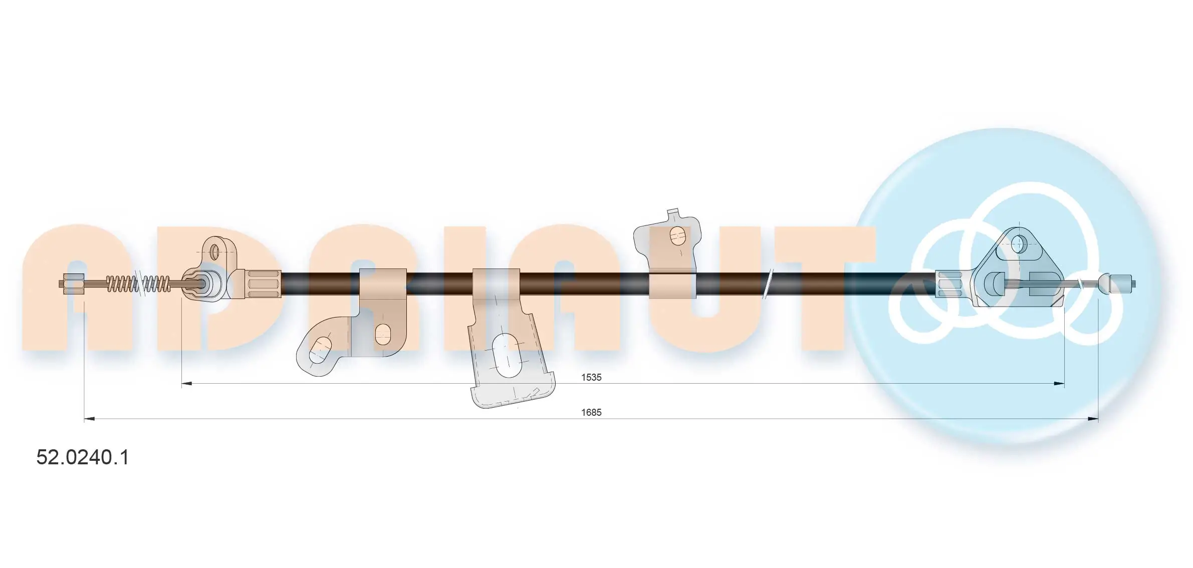 Cable Pull, parking brake 52.0240.1
