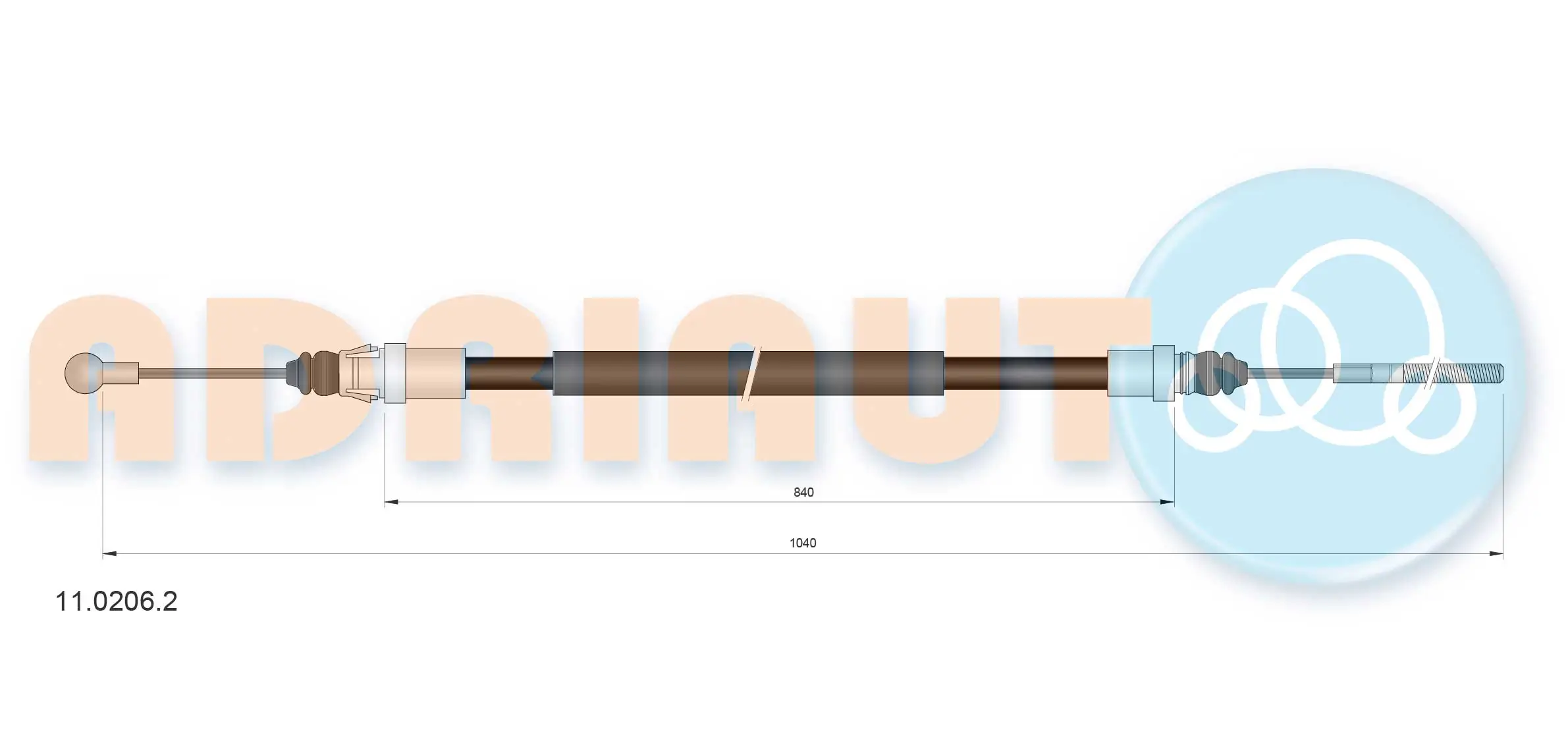 Cable Pull, parking brake 11.0206.2