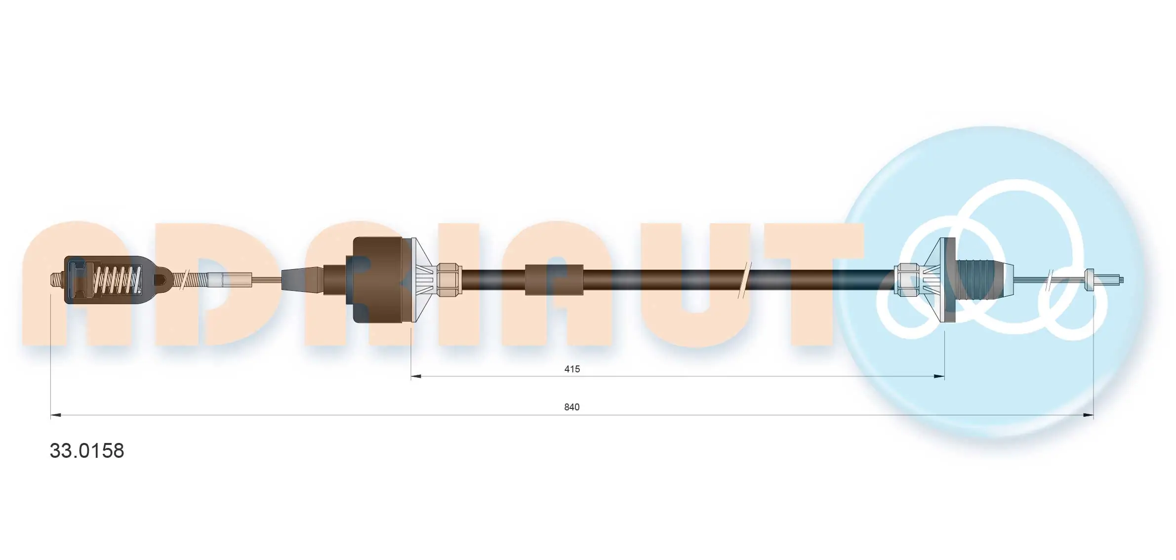 Cable Pull, clutch control 33.0158