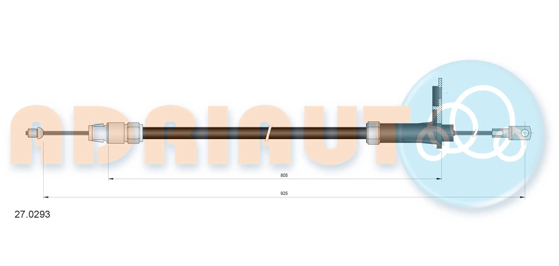 Cable Pull, parking brake 27.0293