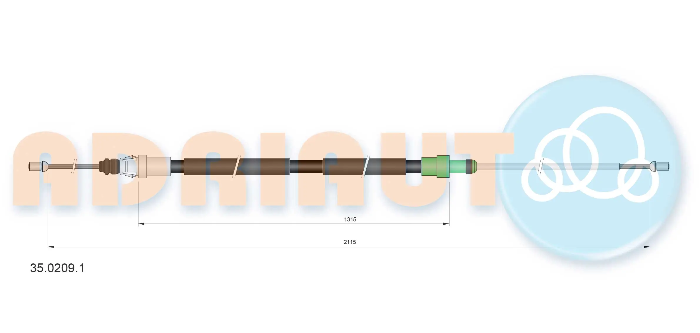Cable Pull, parking brake 35.0209.1