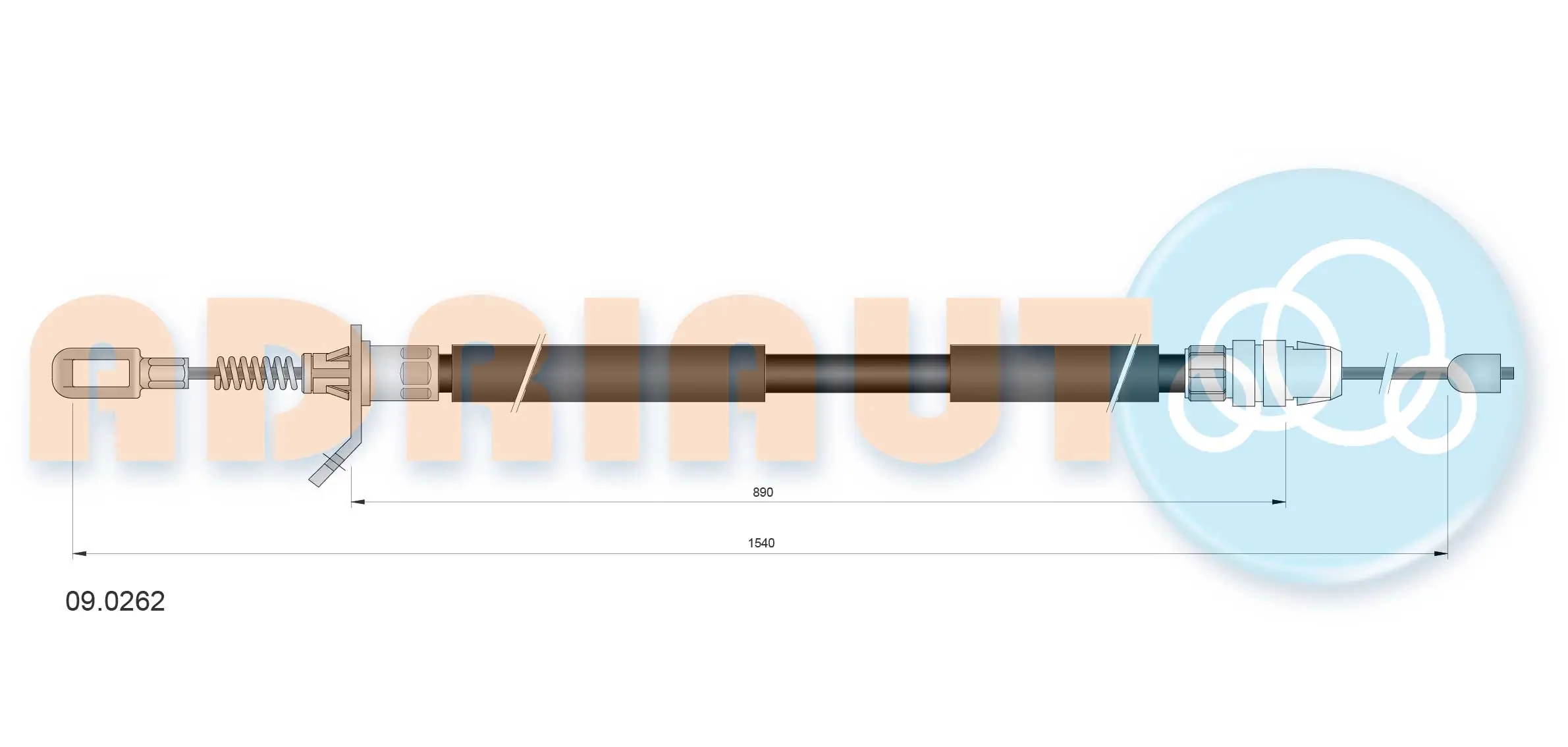 Cable Pull, parking brake 09.0262