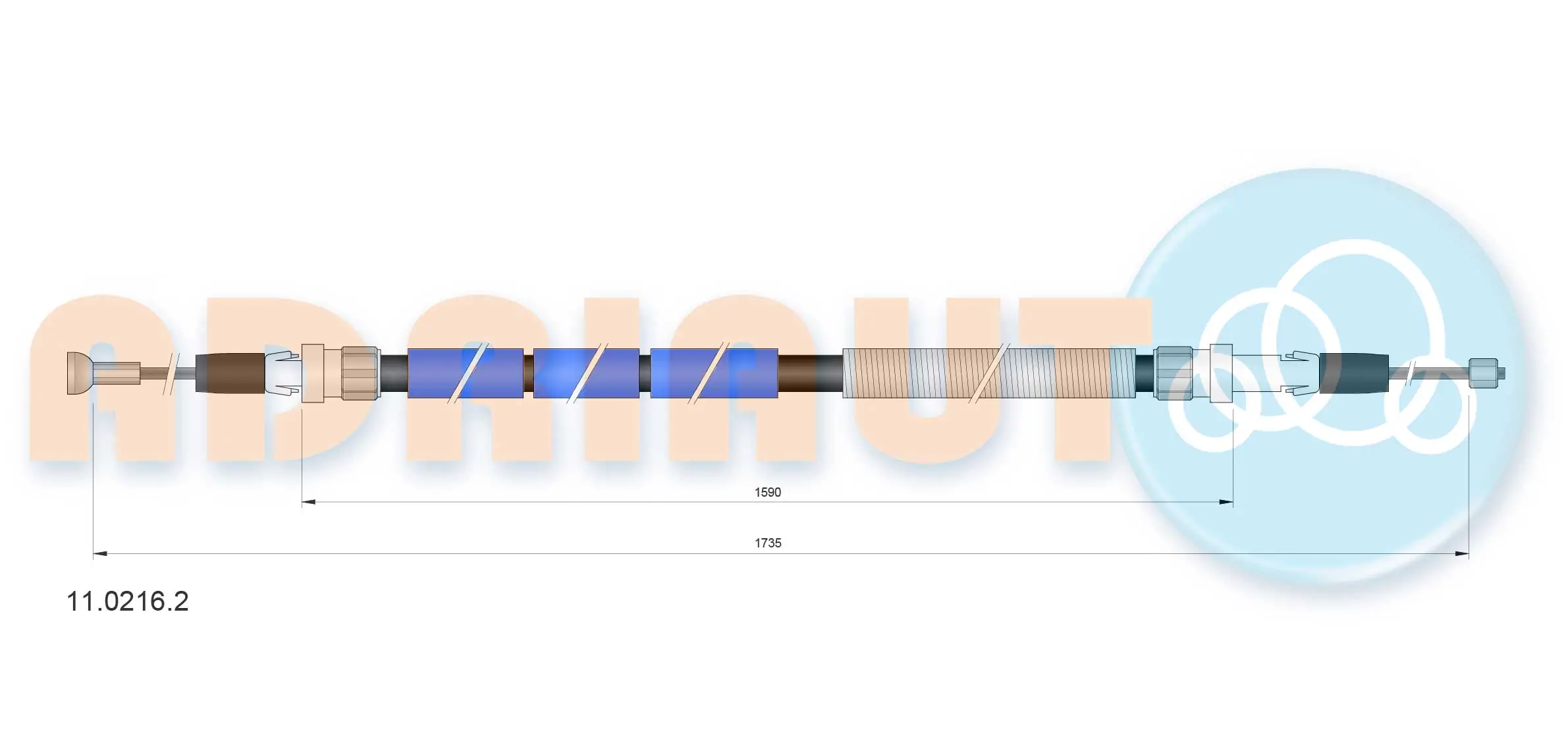 Cable Pull, parking brake 11.0216.2