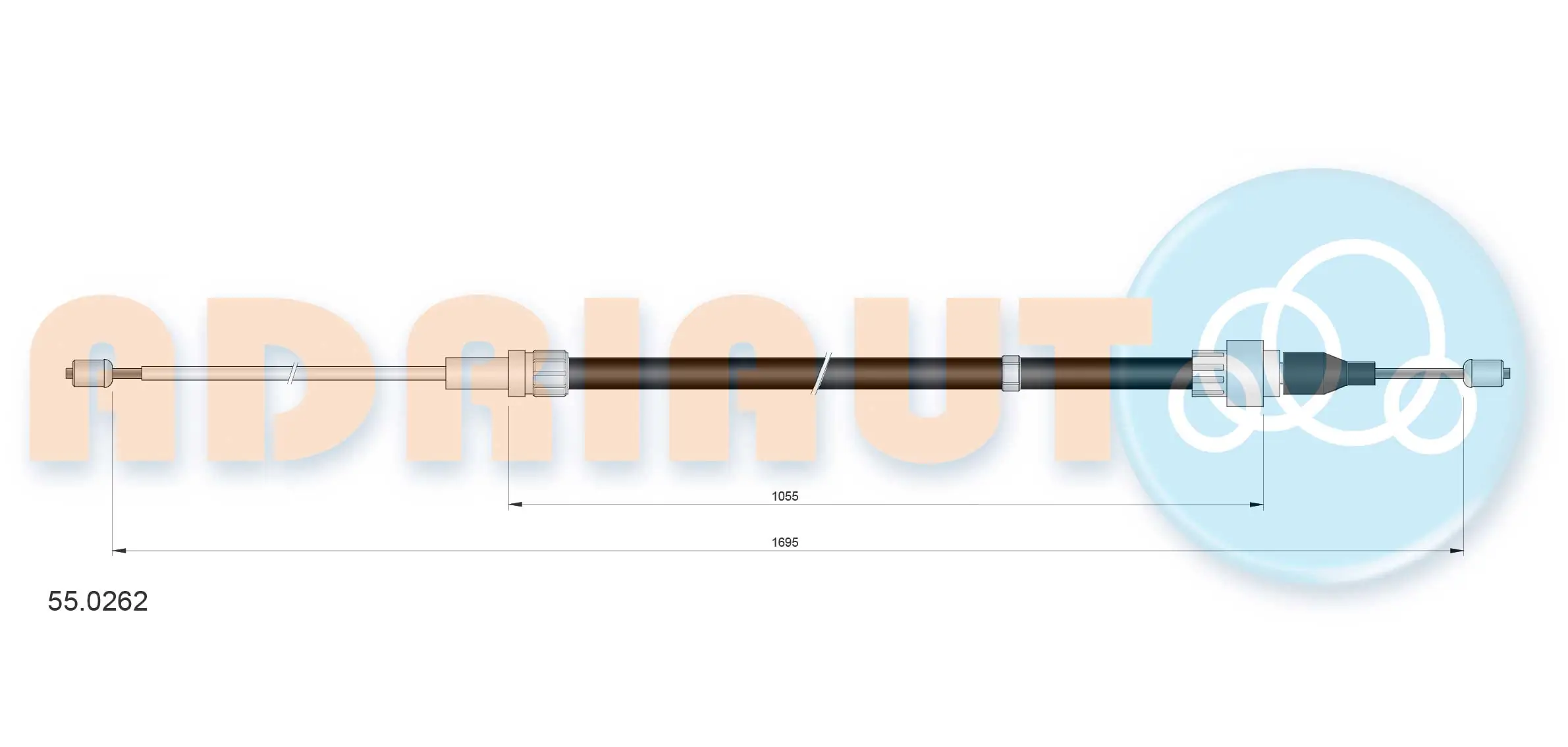 Cable Pull, parking brake 55.0262