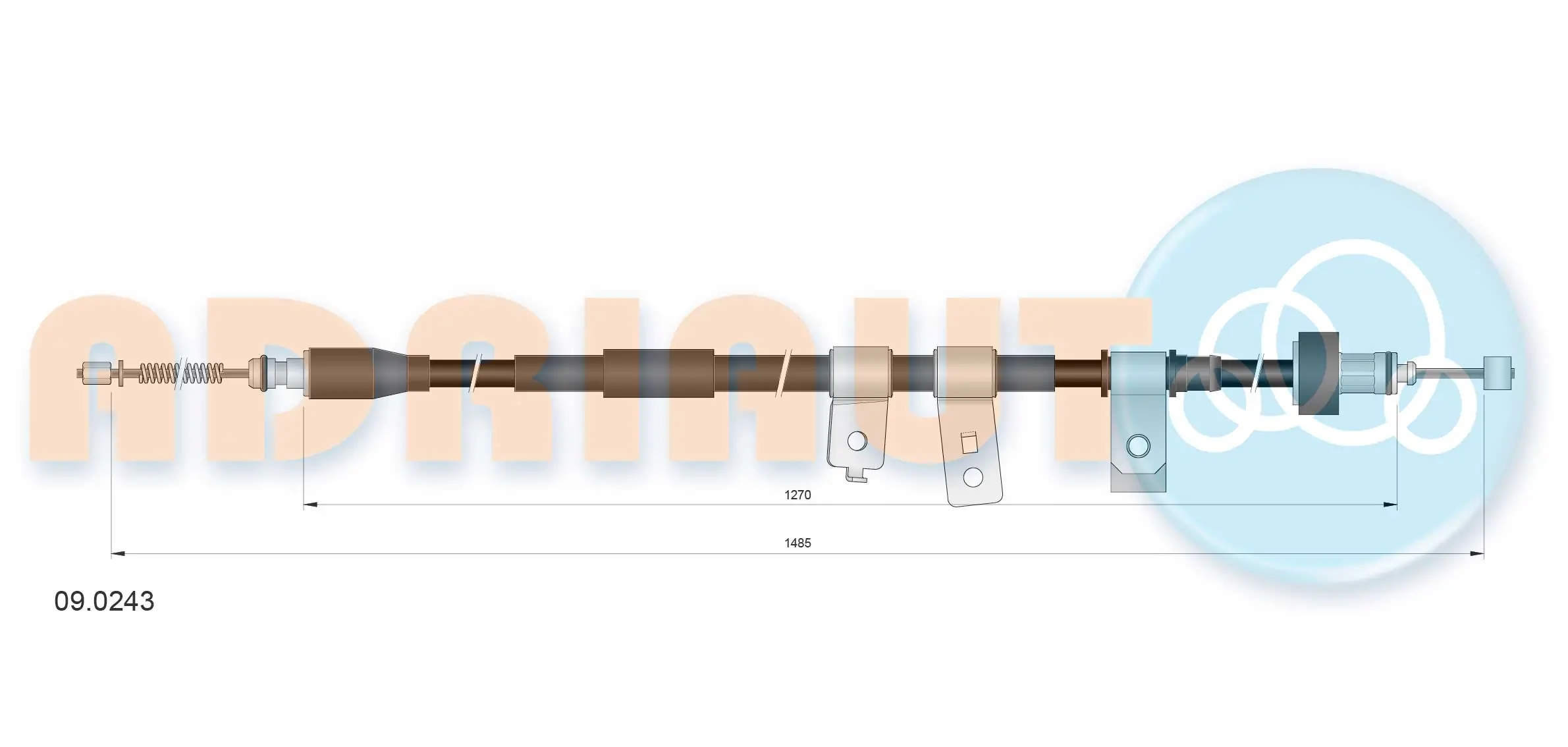 Cable Pull, parking brake 09.0243