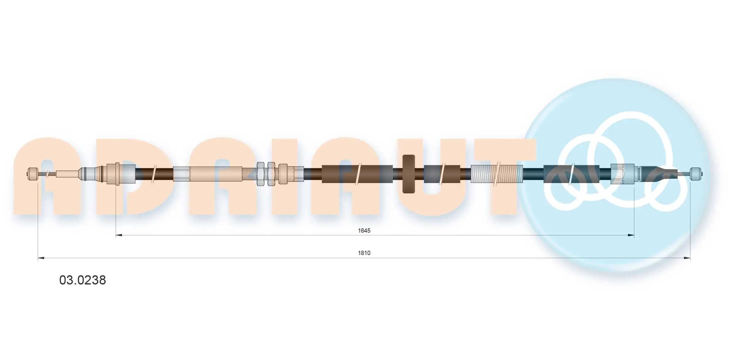 Cable Pull, parking brake 03.0238