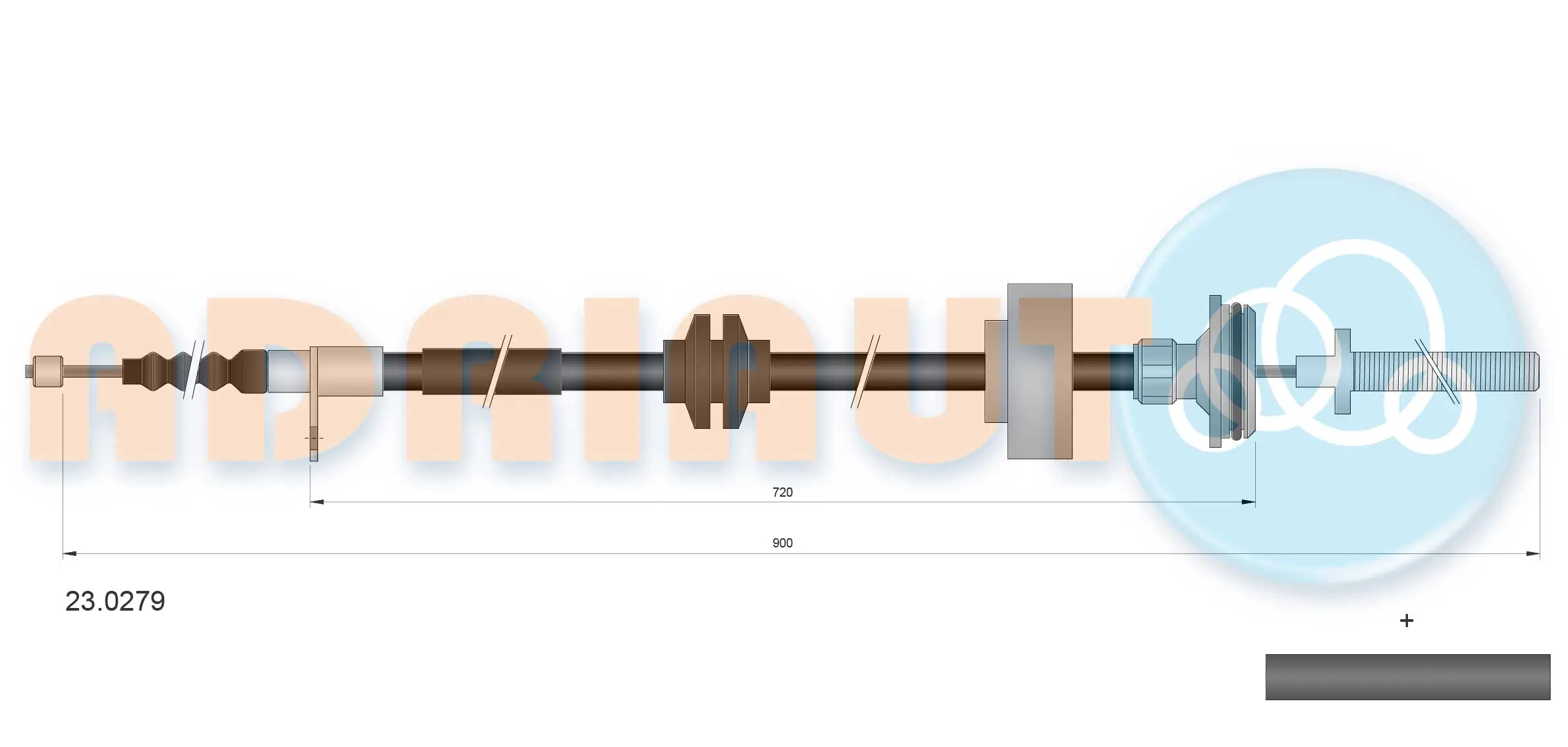 Cable Pull, parking brake 23.0279
