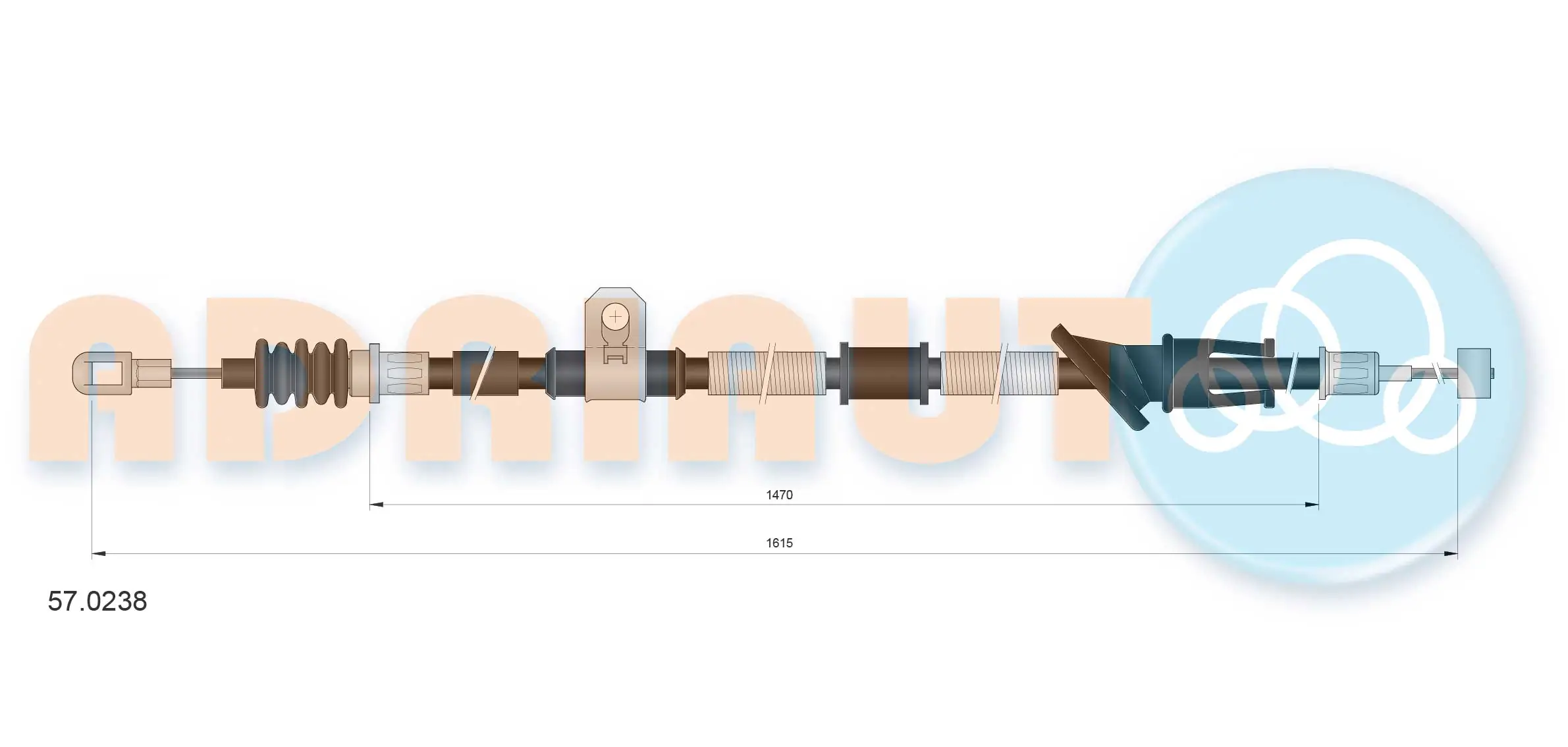 Cable Pull, parking brake 57.0238