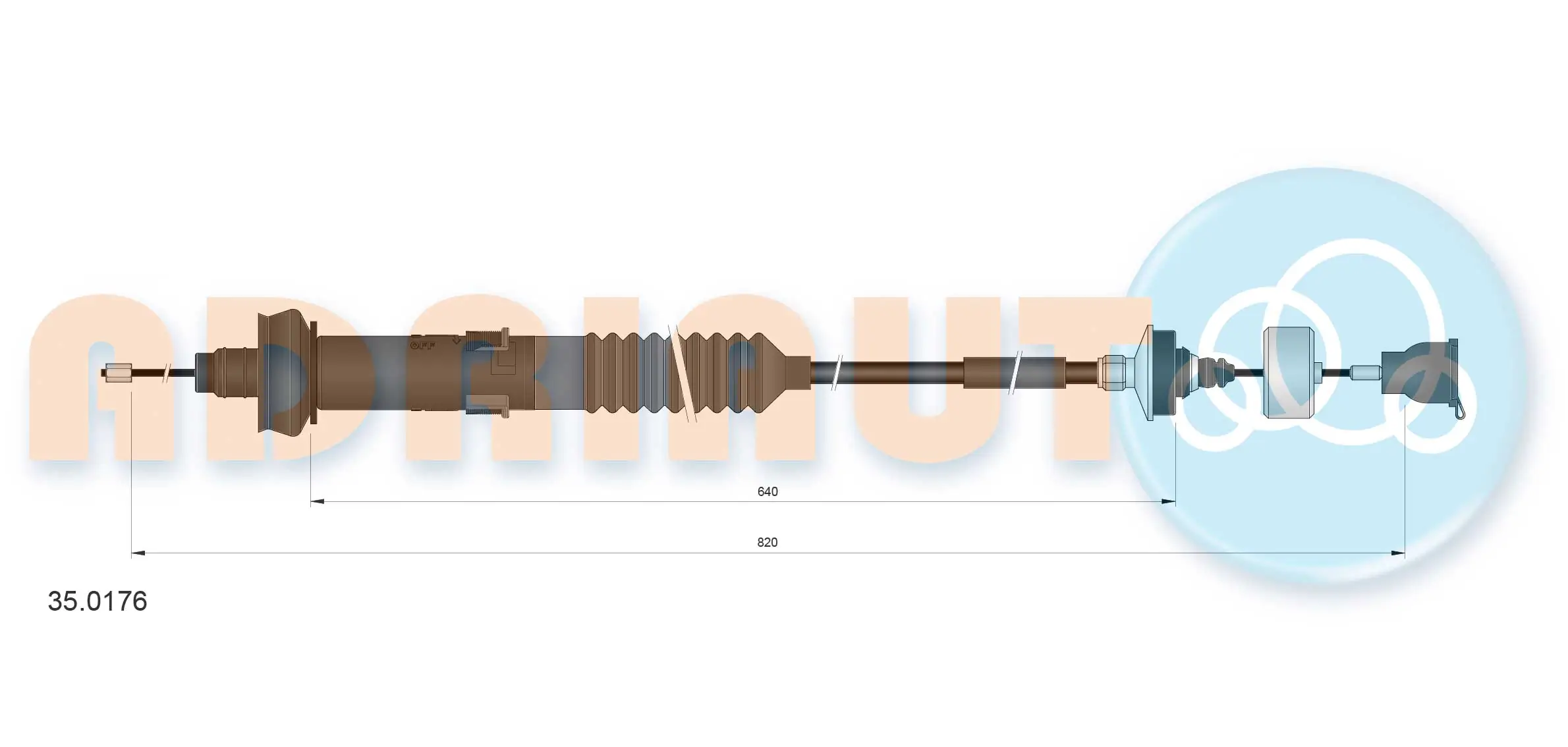 Cable Pull, clutch control 35.0176