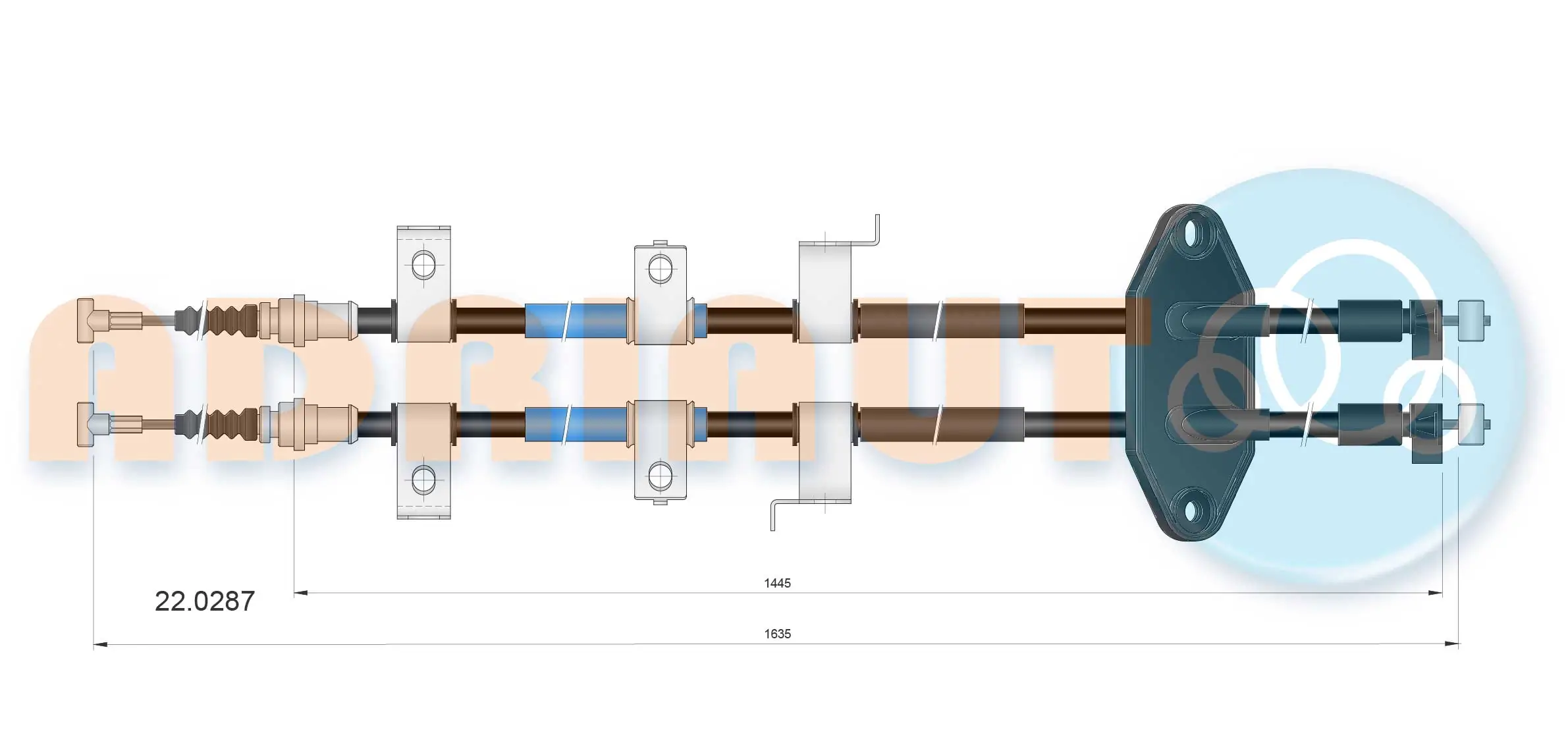Cable Pull, parking brake 22.0287