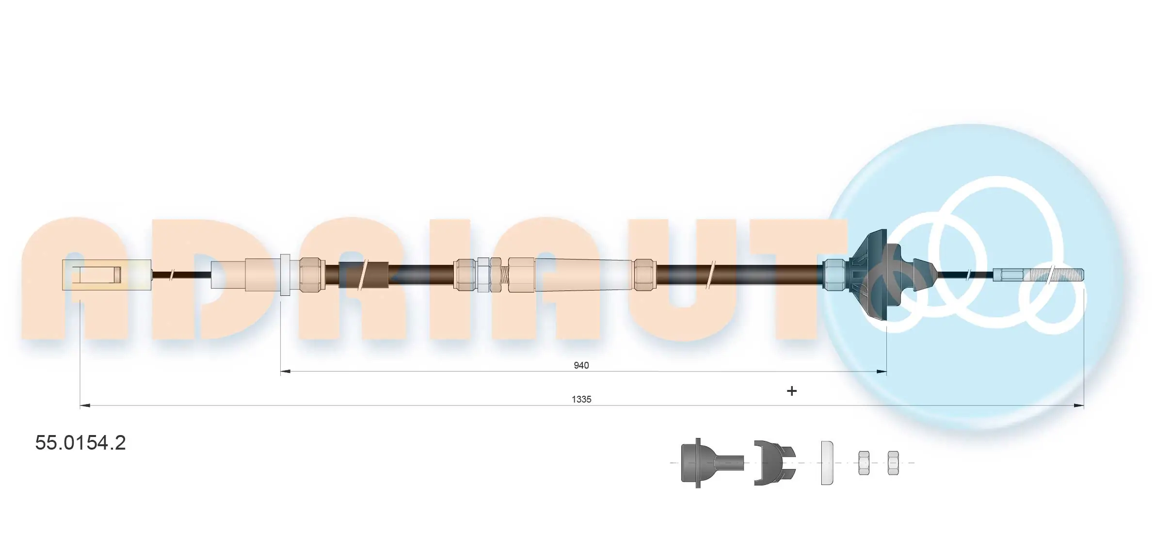 Cable Pull, clutch control 55.0154.2
