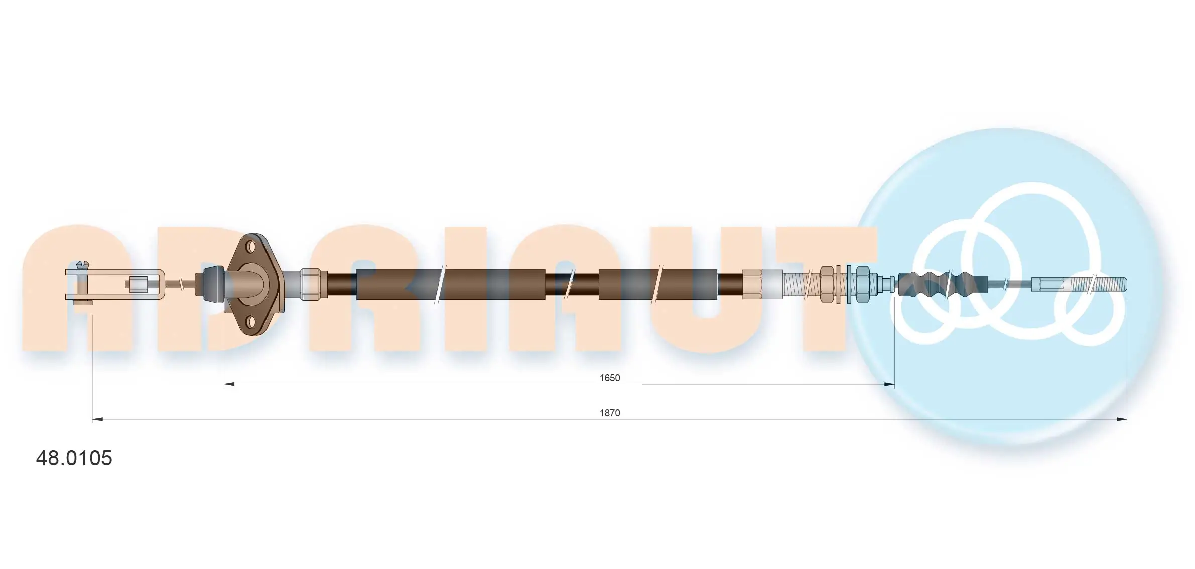 Cable Pull, clutch control 48.0105