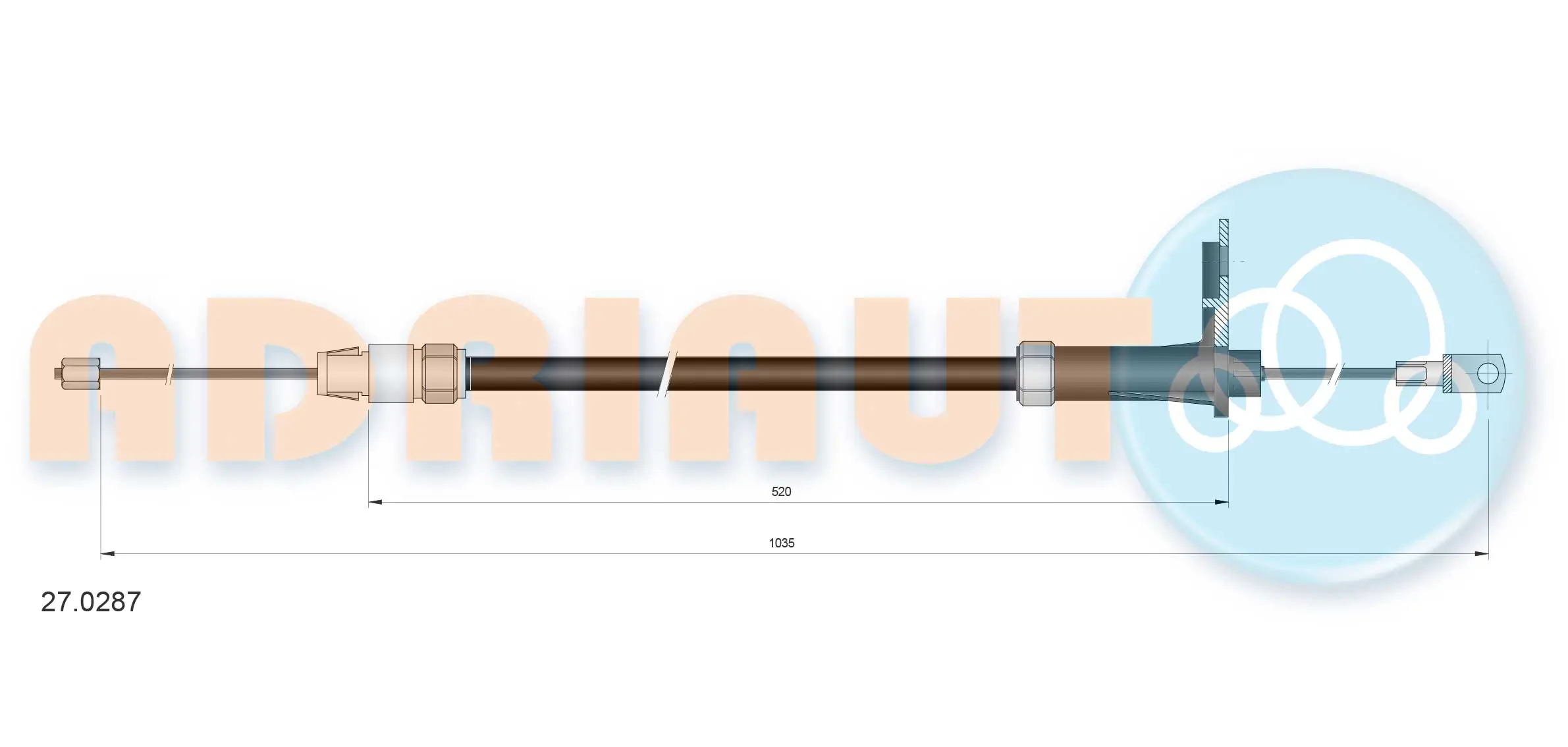 Cable Pull, parking brake 27.0287