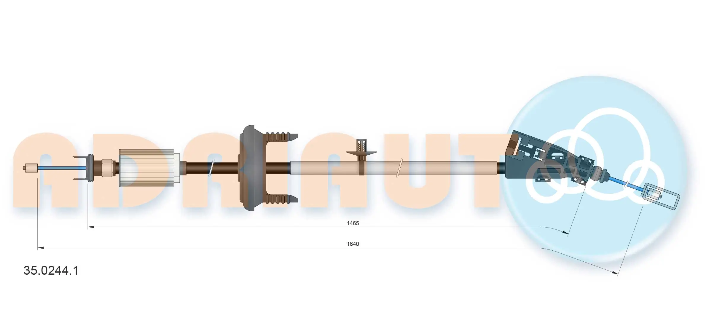 Cable Pull, parking brake 35.0244.1