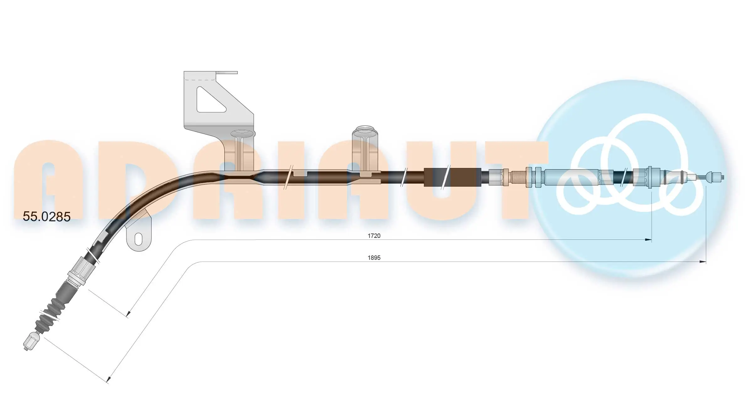Cable Pull, parking brake 55.0285