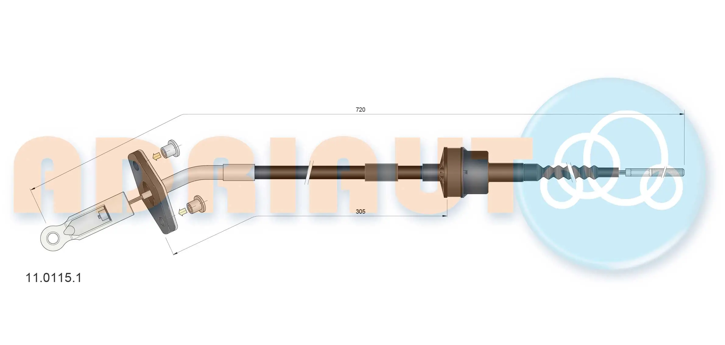 Cable Pull, clutch control 11.0115.1