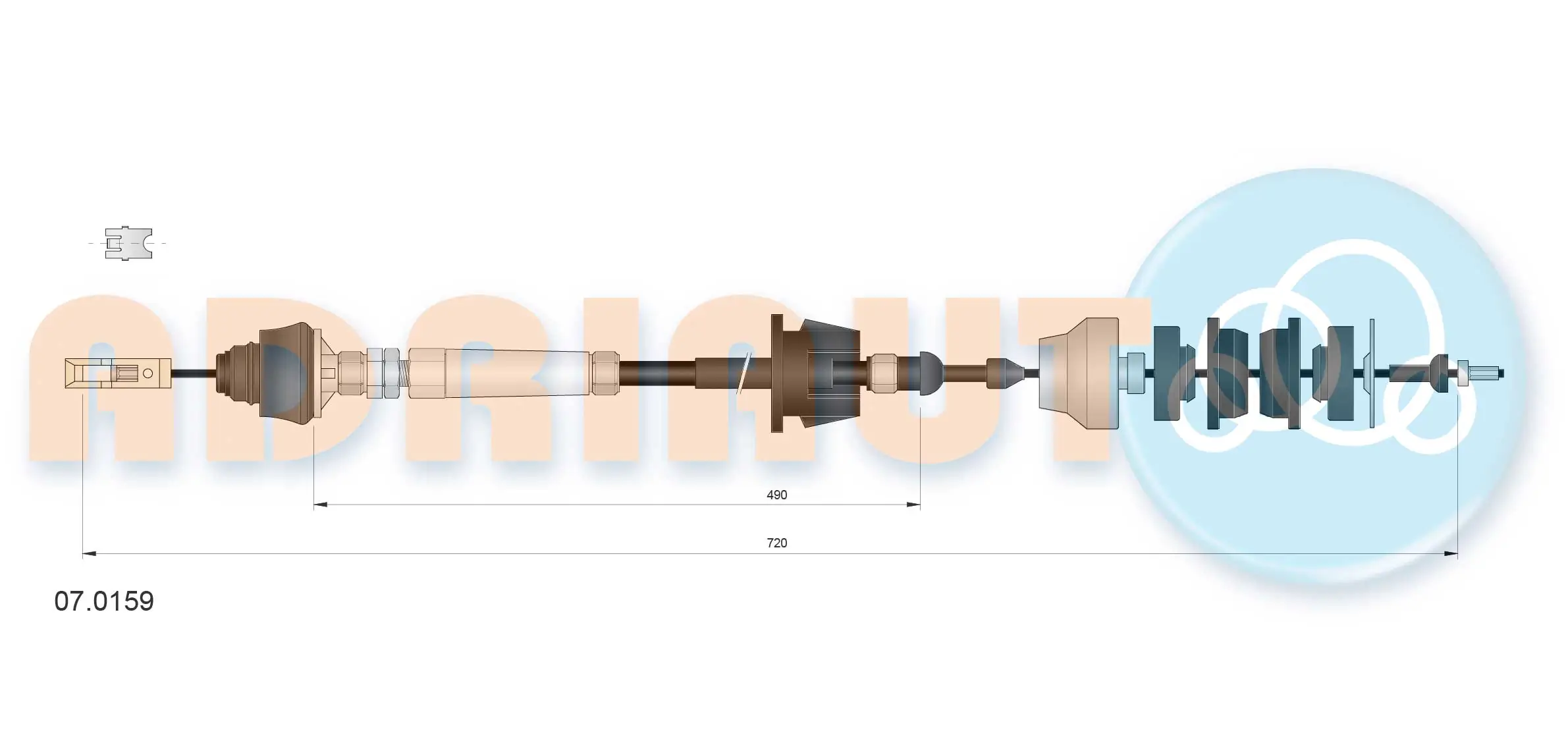 Cable Pull, clutch control 07.0159