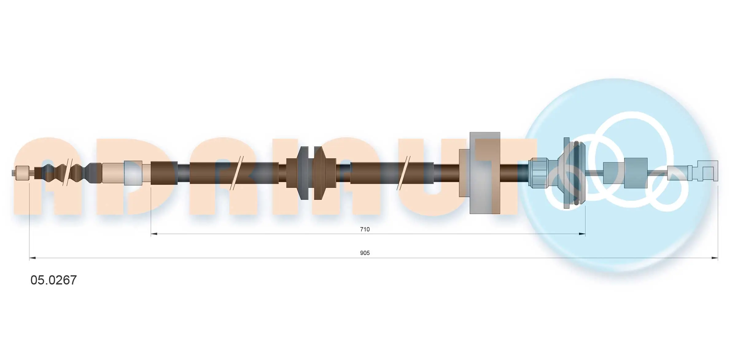 Cable Pull, parking brake 05.0267
