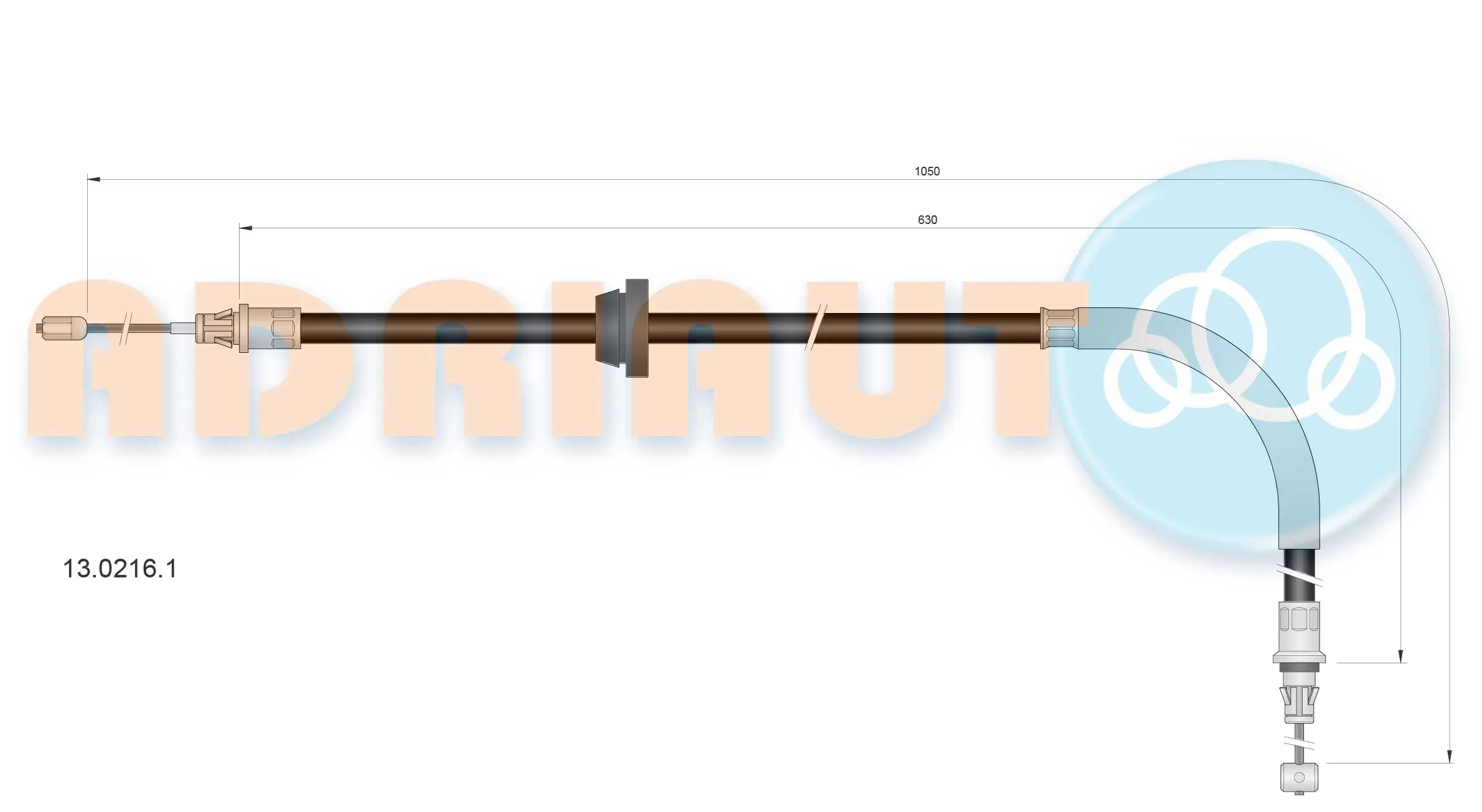 Cable Pull, parking brake 13.0216.1
