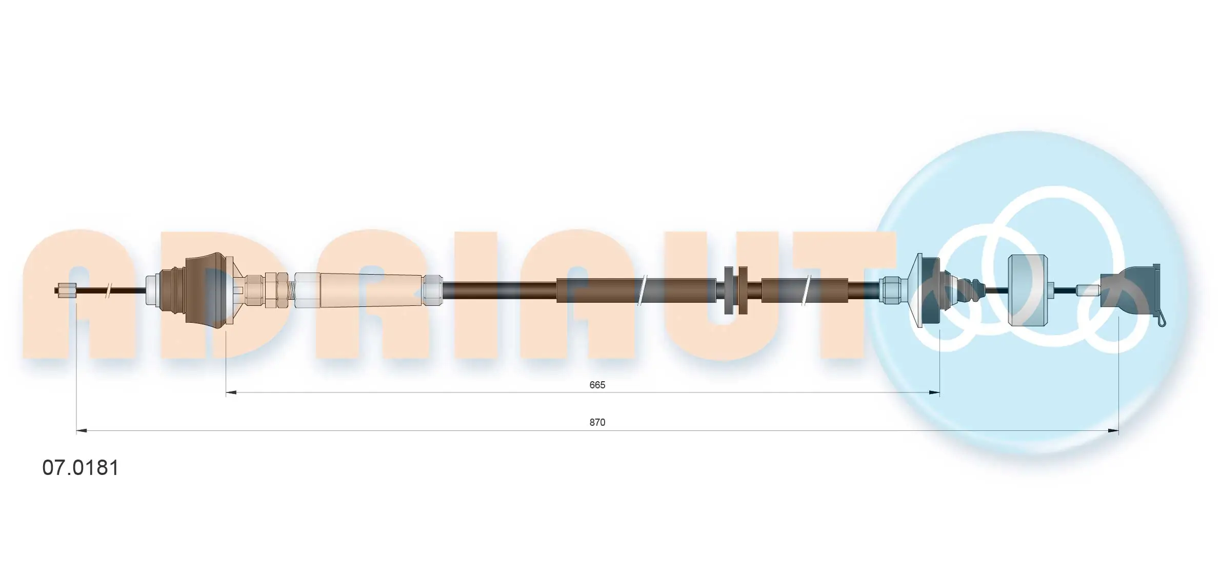 Cable Pull, clutch control 07.0181