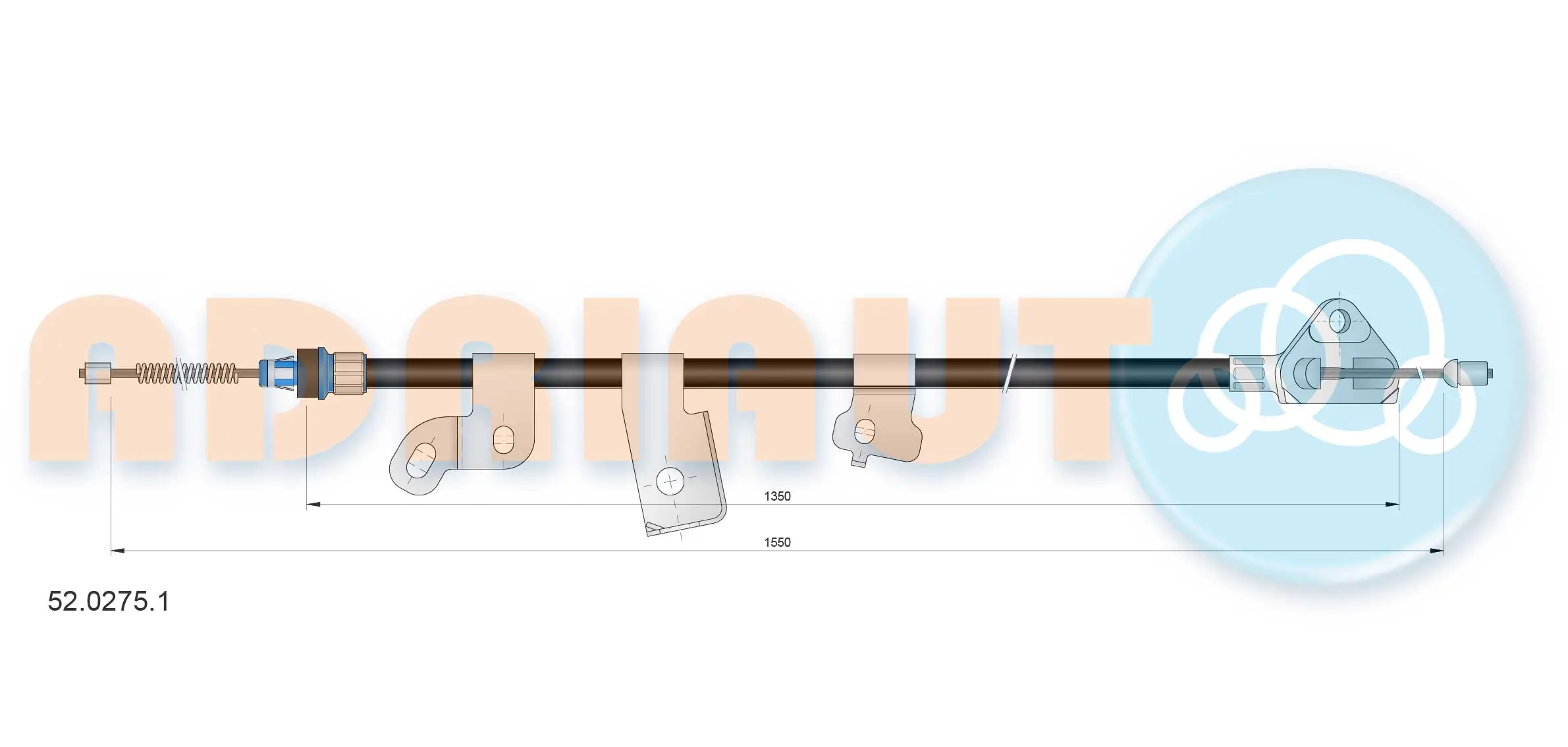 Cable Pull, parking brake 52.0275.1