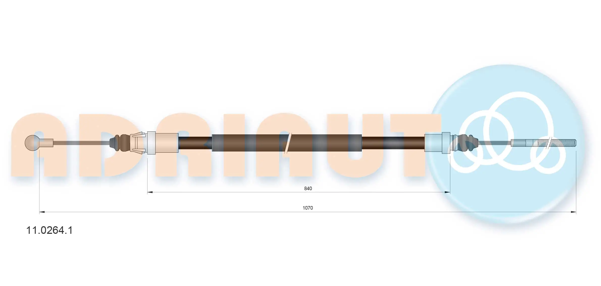 Cable Pull, parking brake 11.0264.1