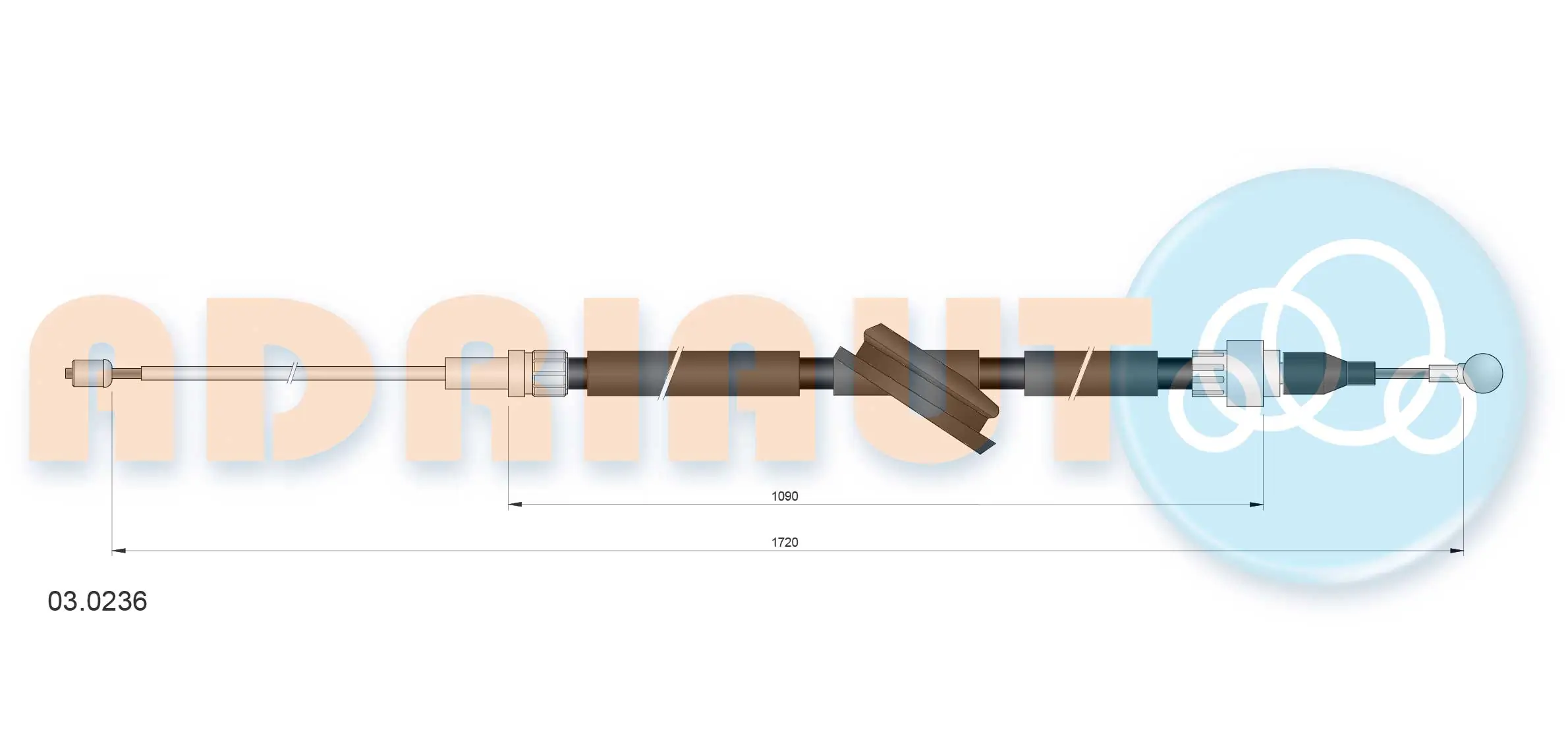 Cable Pull, parking brake 03.0236