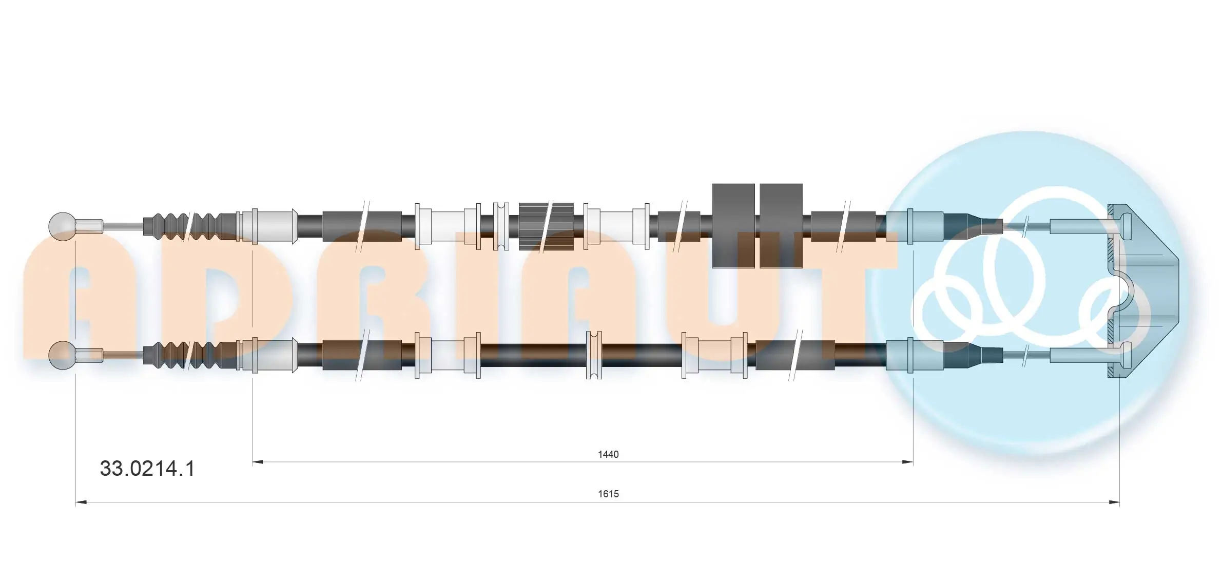 Cable Pull, parking brake 33.0214.1