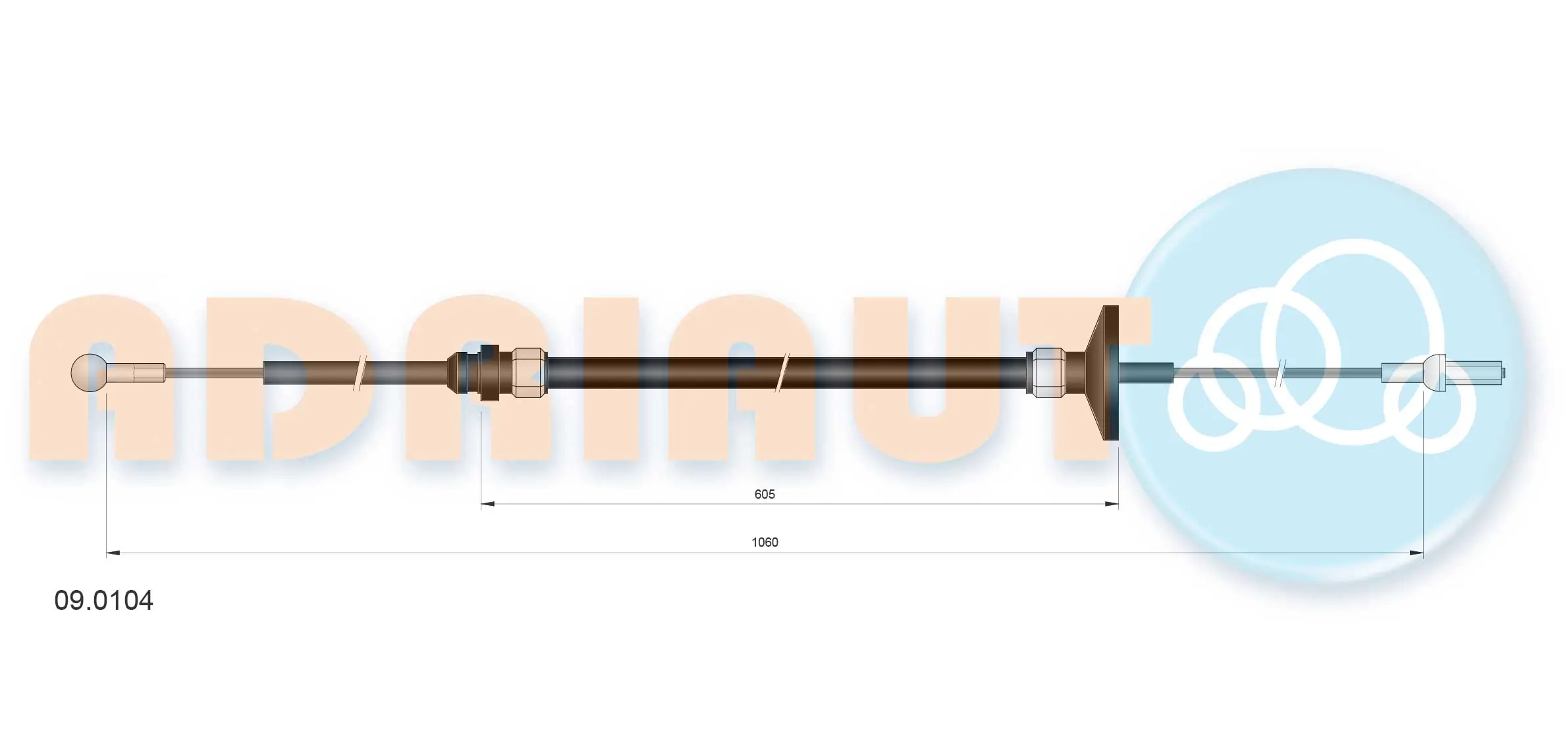 Cable Pull, clutch control 09.0104