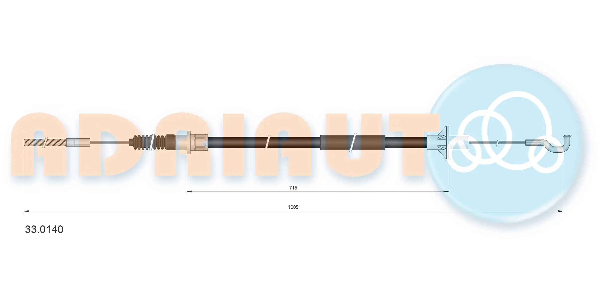 Cable Pull, clutch control 33.0140
