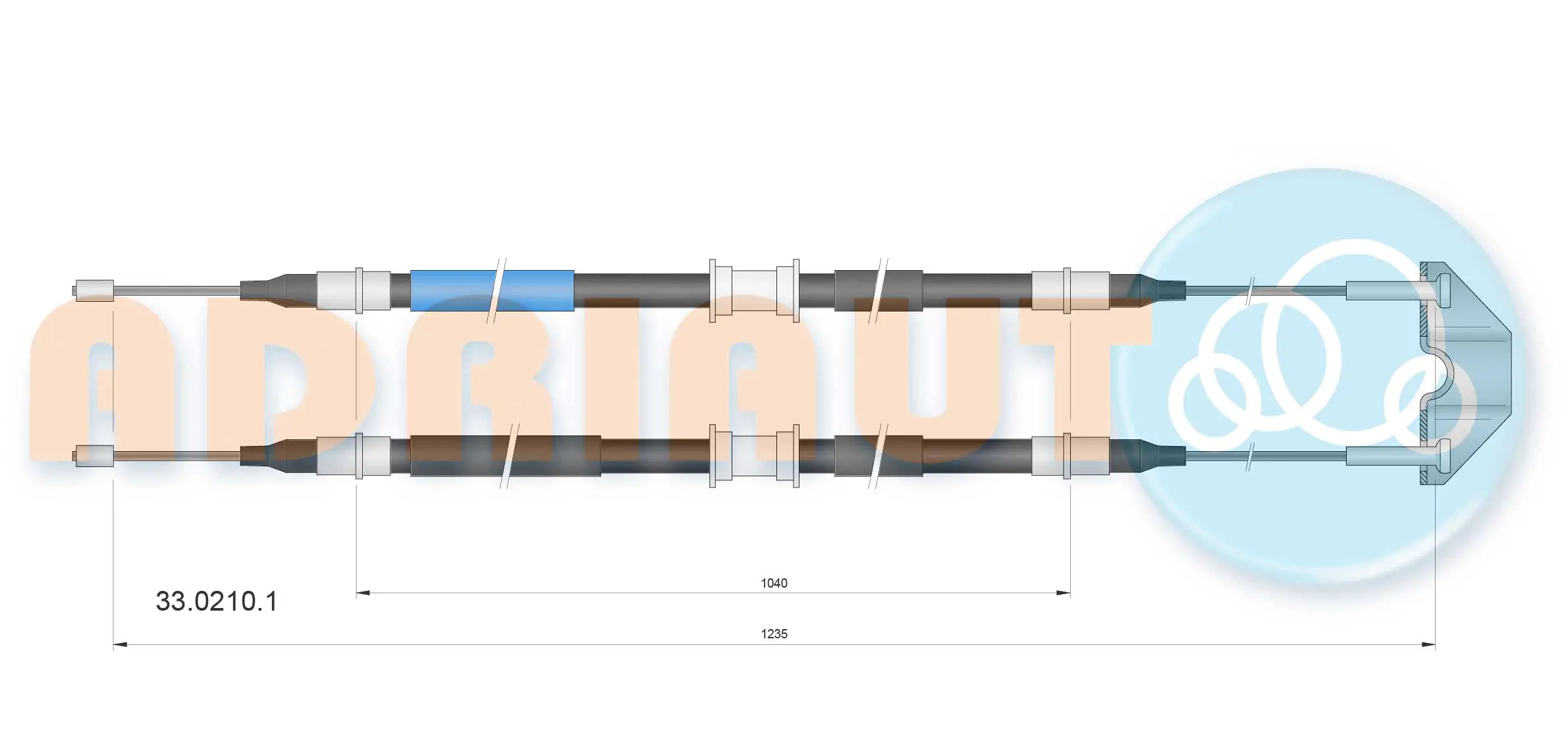 Cable Pull, parking brake 33.0210.1