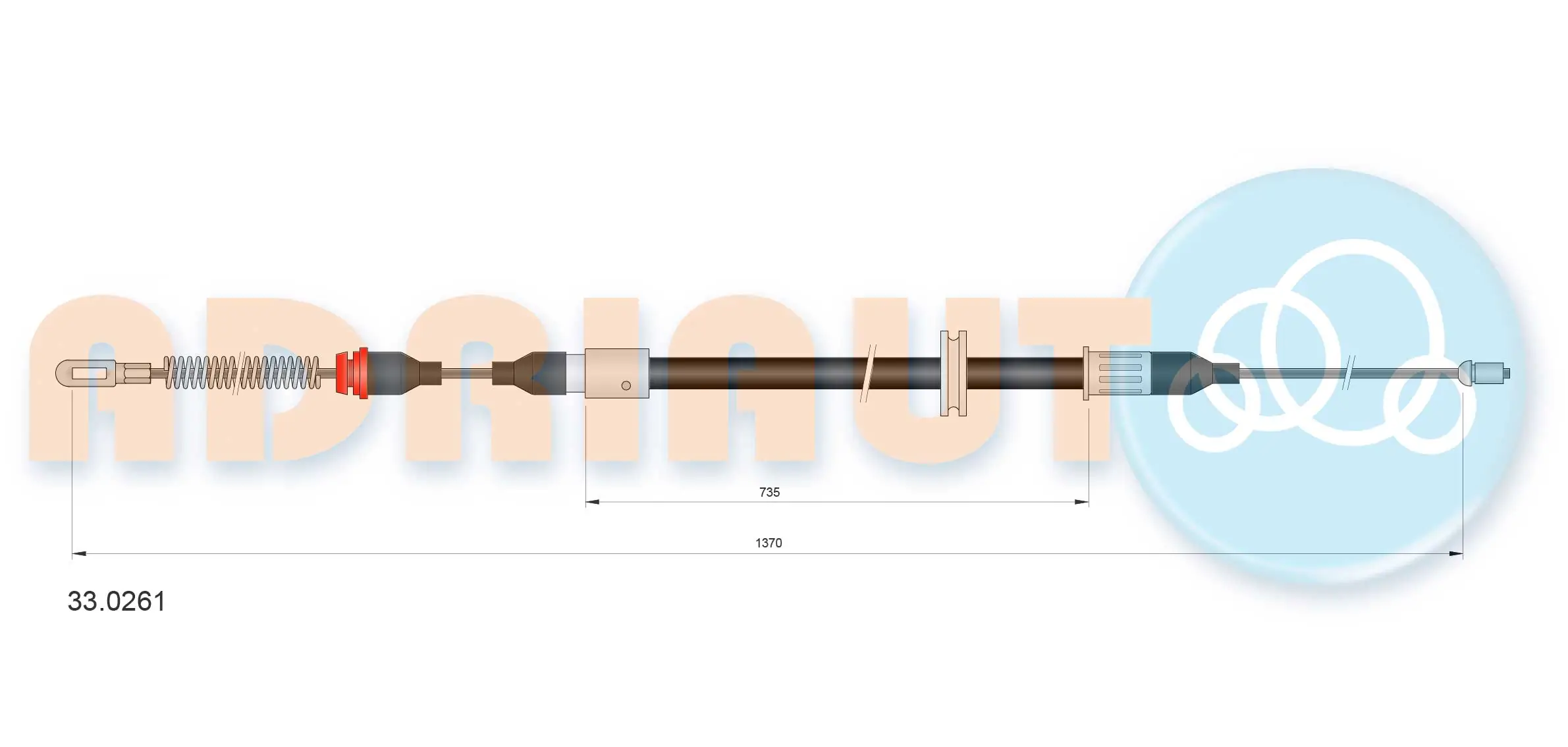 Cable Pull, parking brake 33.0261