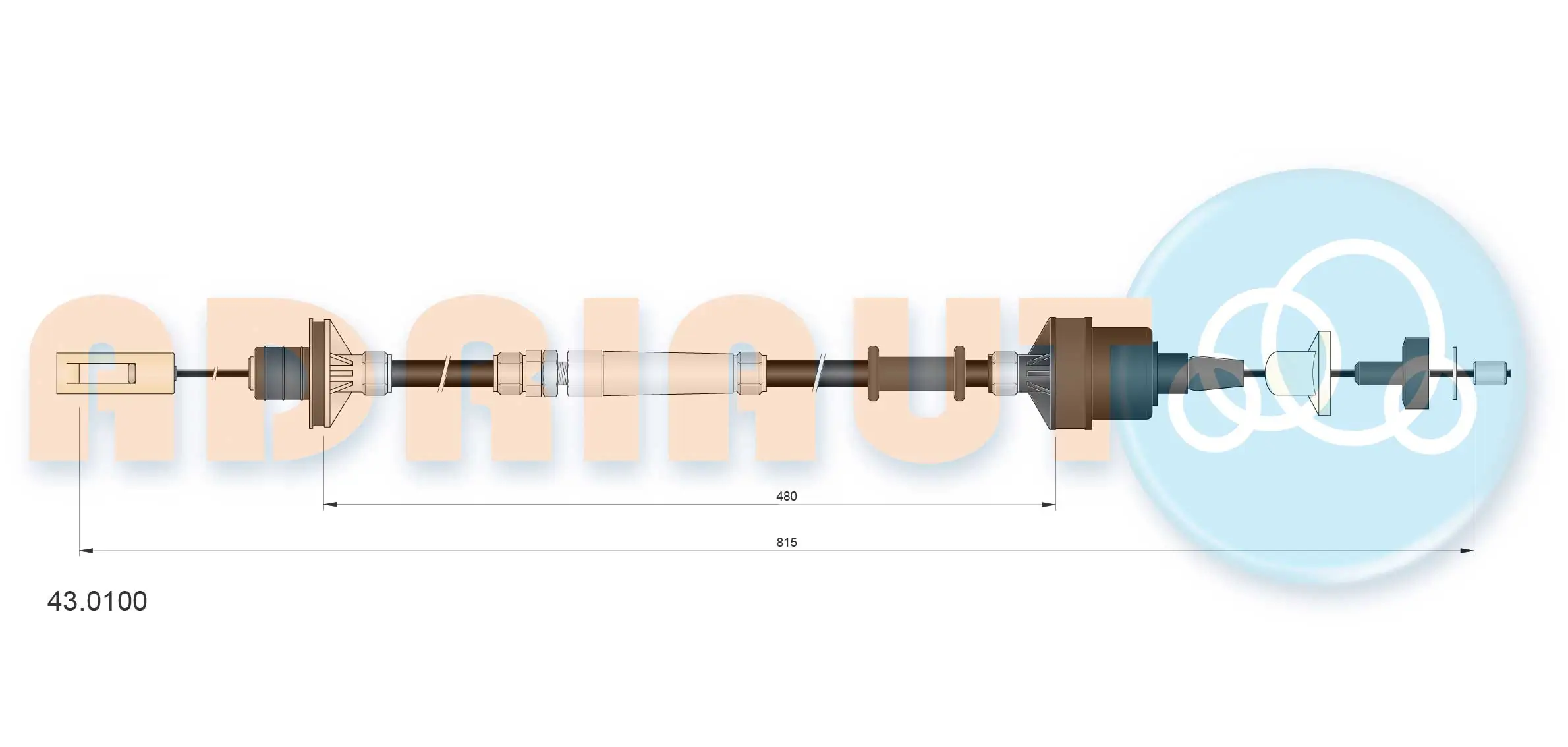 Cable Pull, clutch control 43.0100