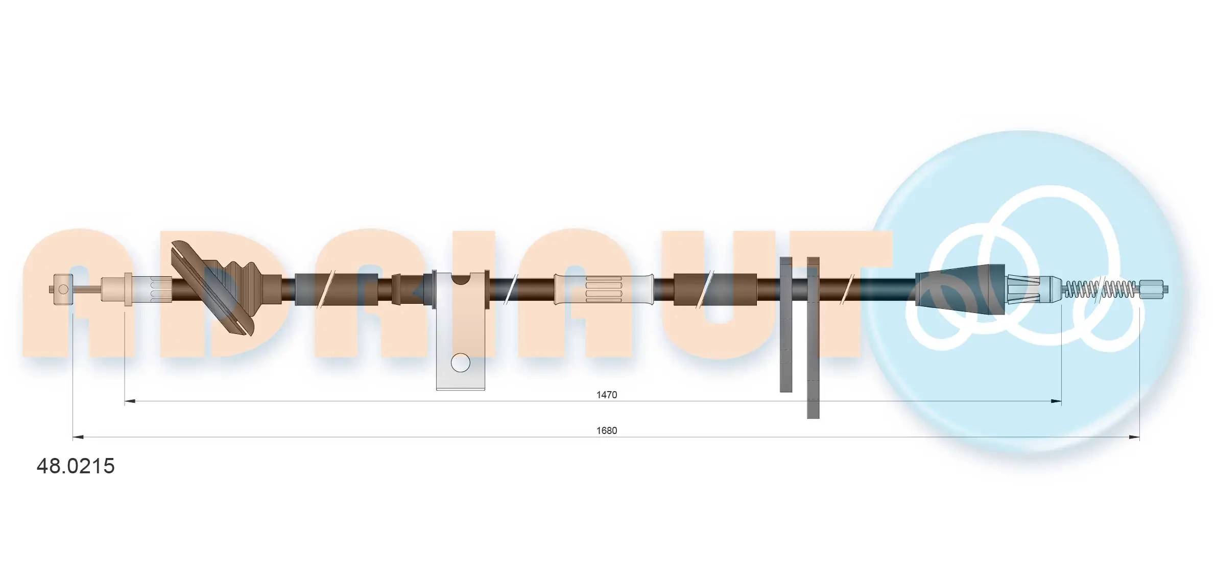 Cable Pull, parking brake 48.0215
