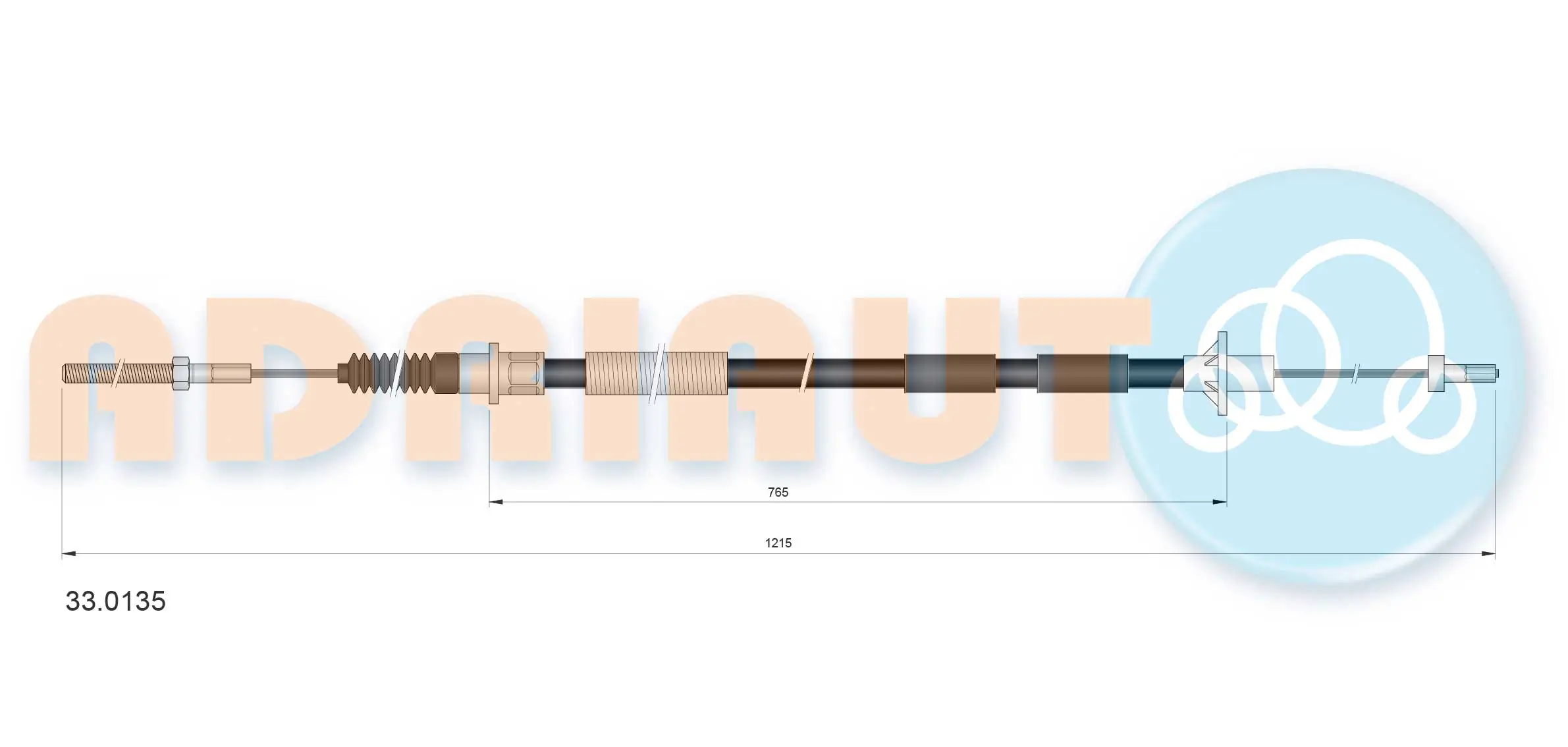 Cable Pull, clutch control 33.0135