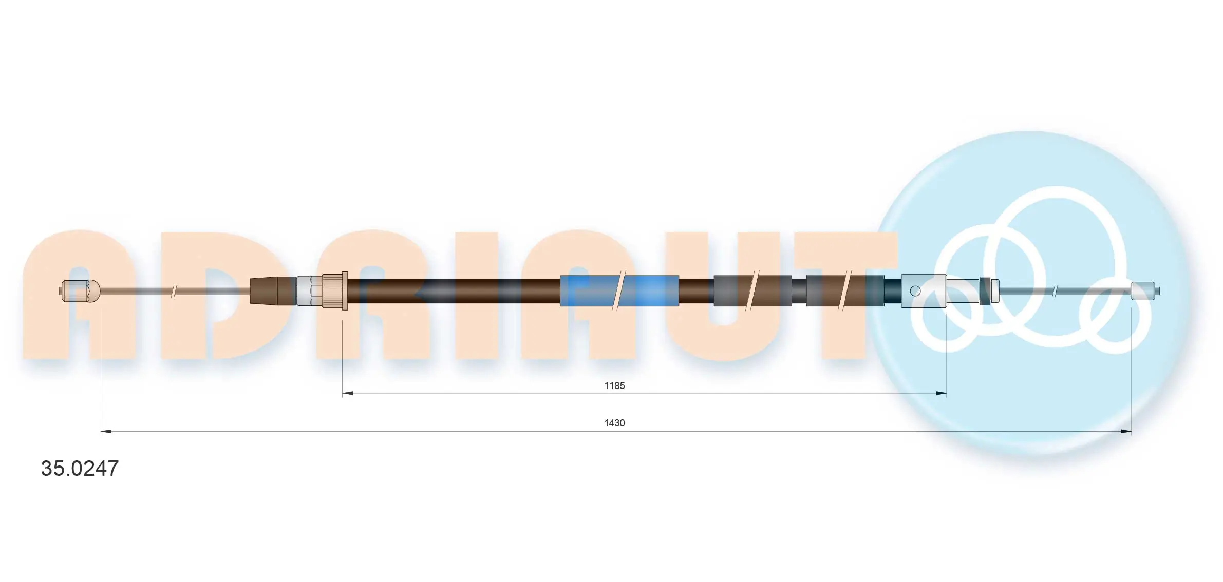 Cable Pull, parking brake 35.0247