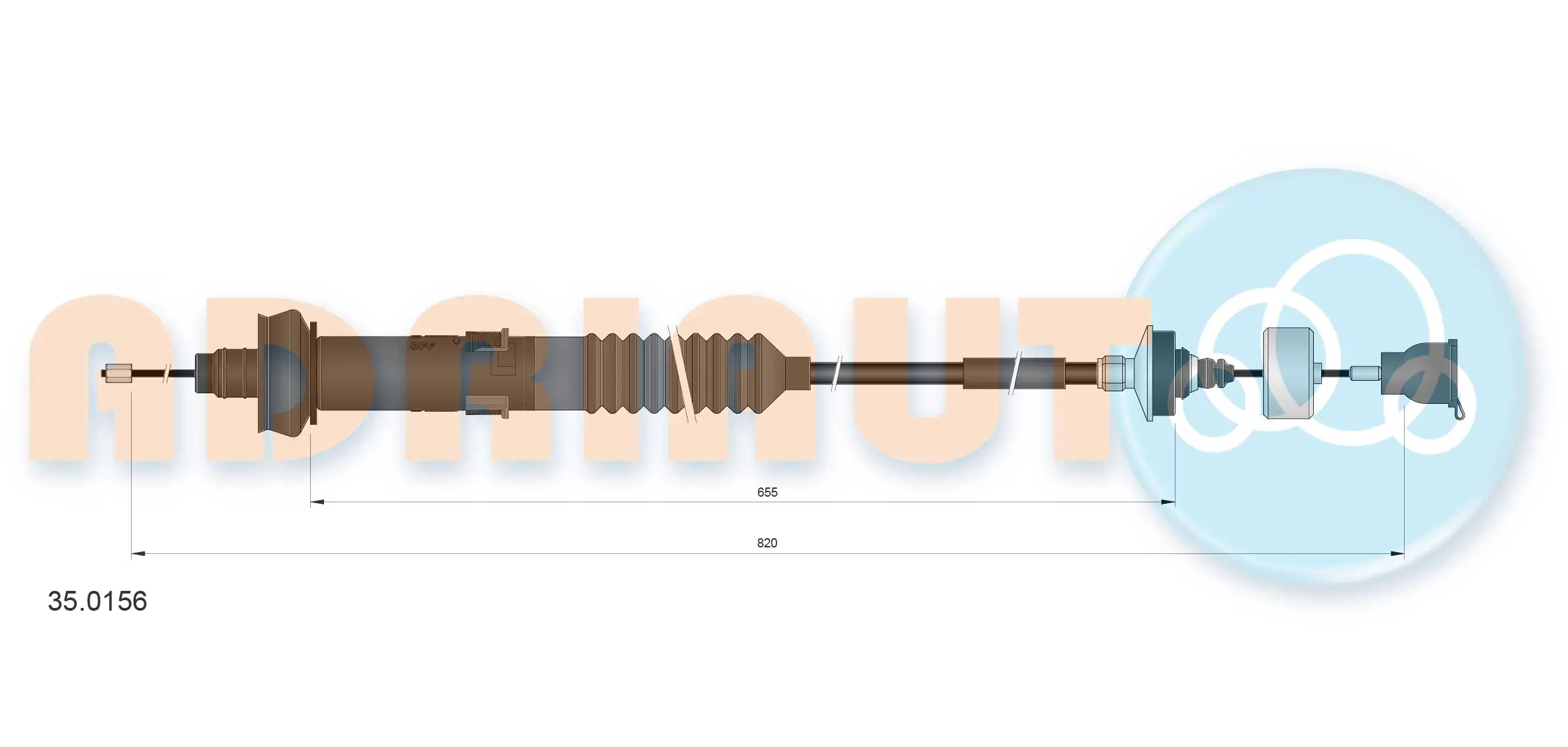 Cable Pull, clutch control 35.0156