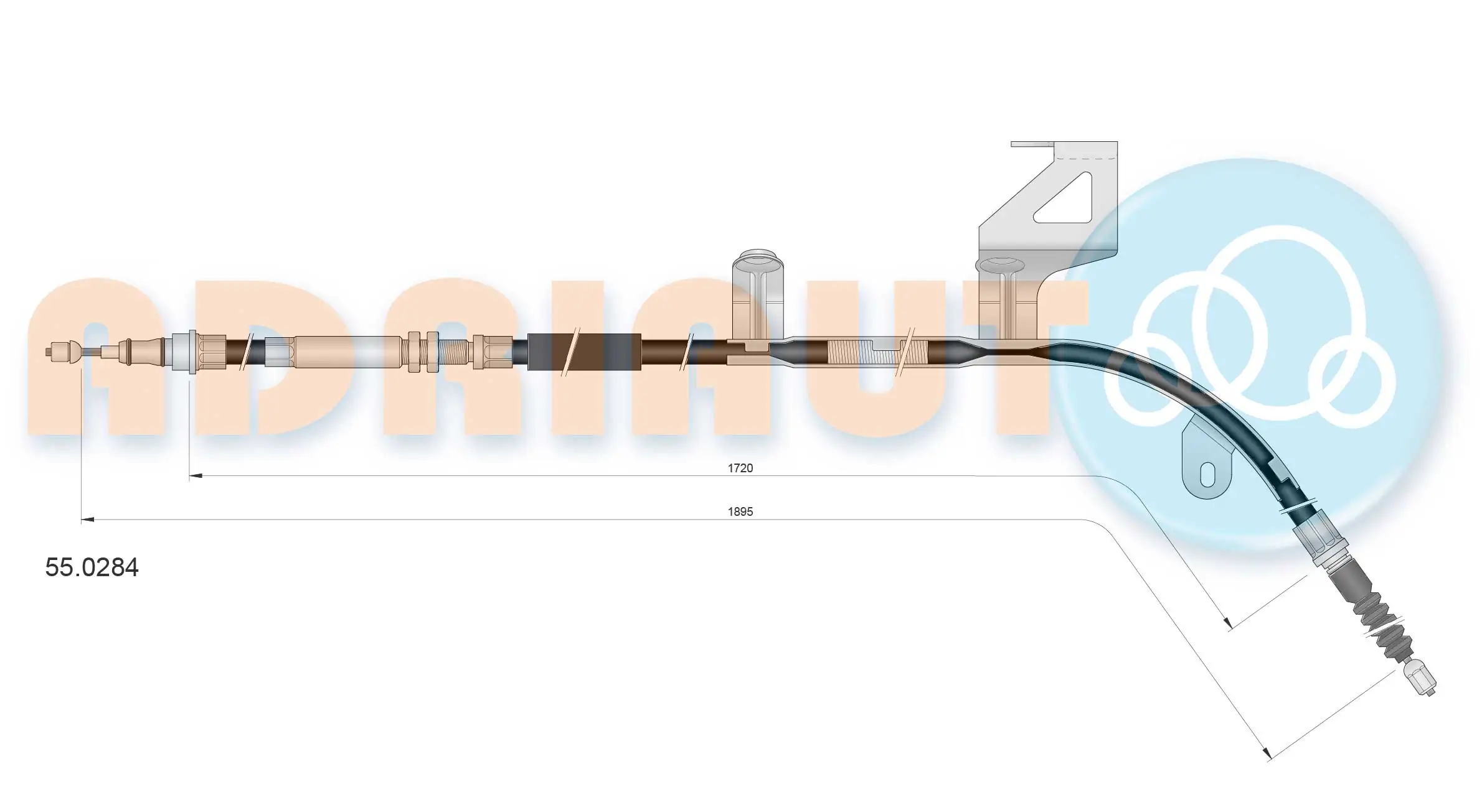 Cable Pull, parking brake 55.0284