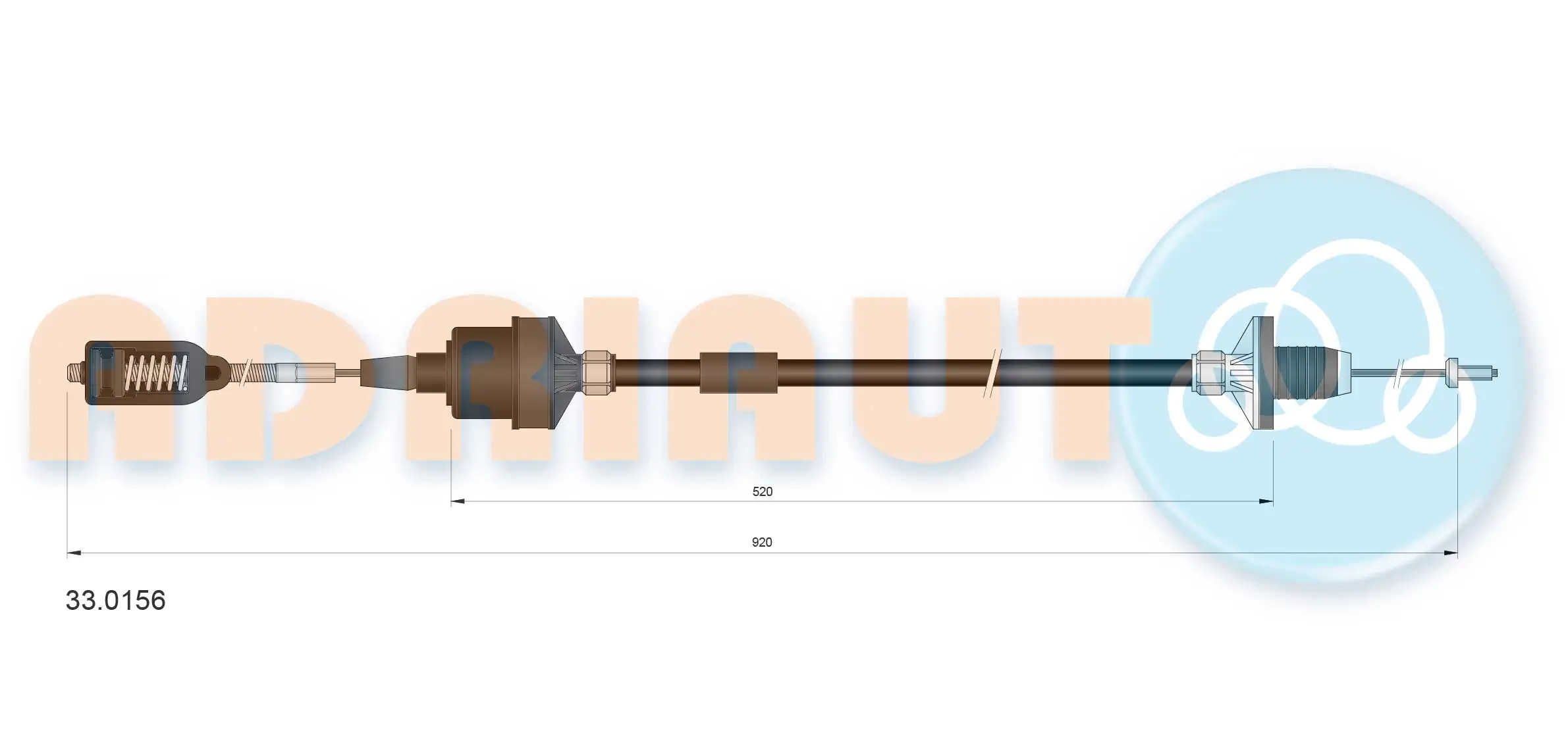 Cable Pull, clutch control 33.0156