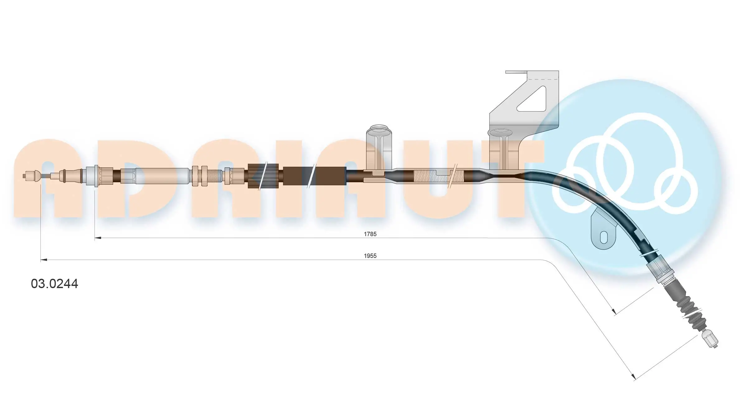 Cable Pull, parking brake 03.0244