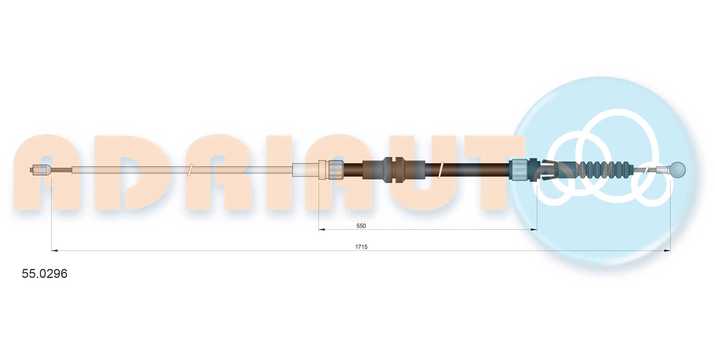 Cable Pull, parking brake 55.0296