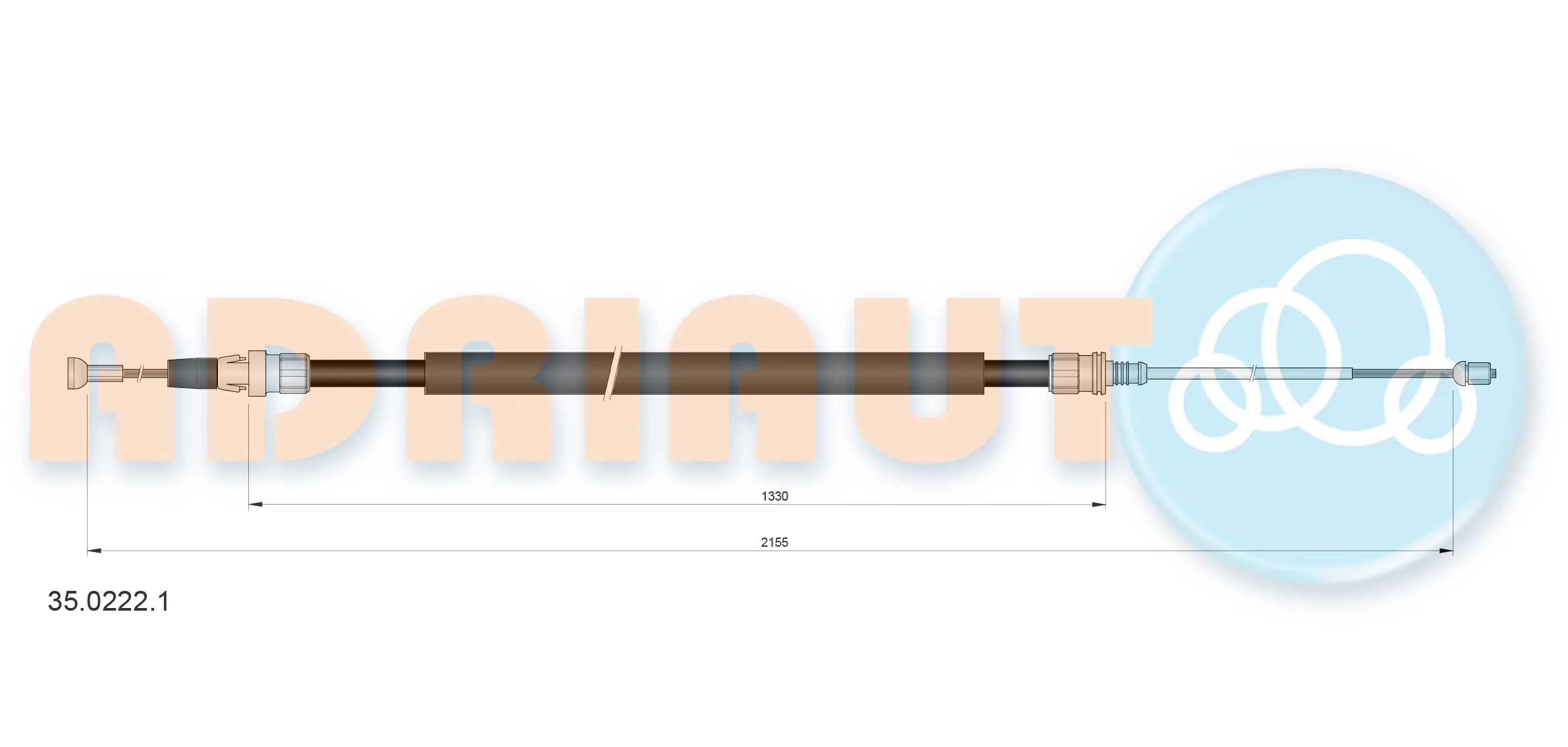 Cable Pull, parking brake 35.0222.1