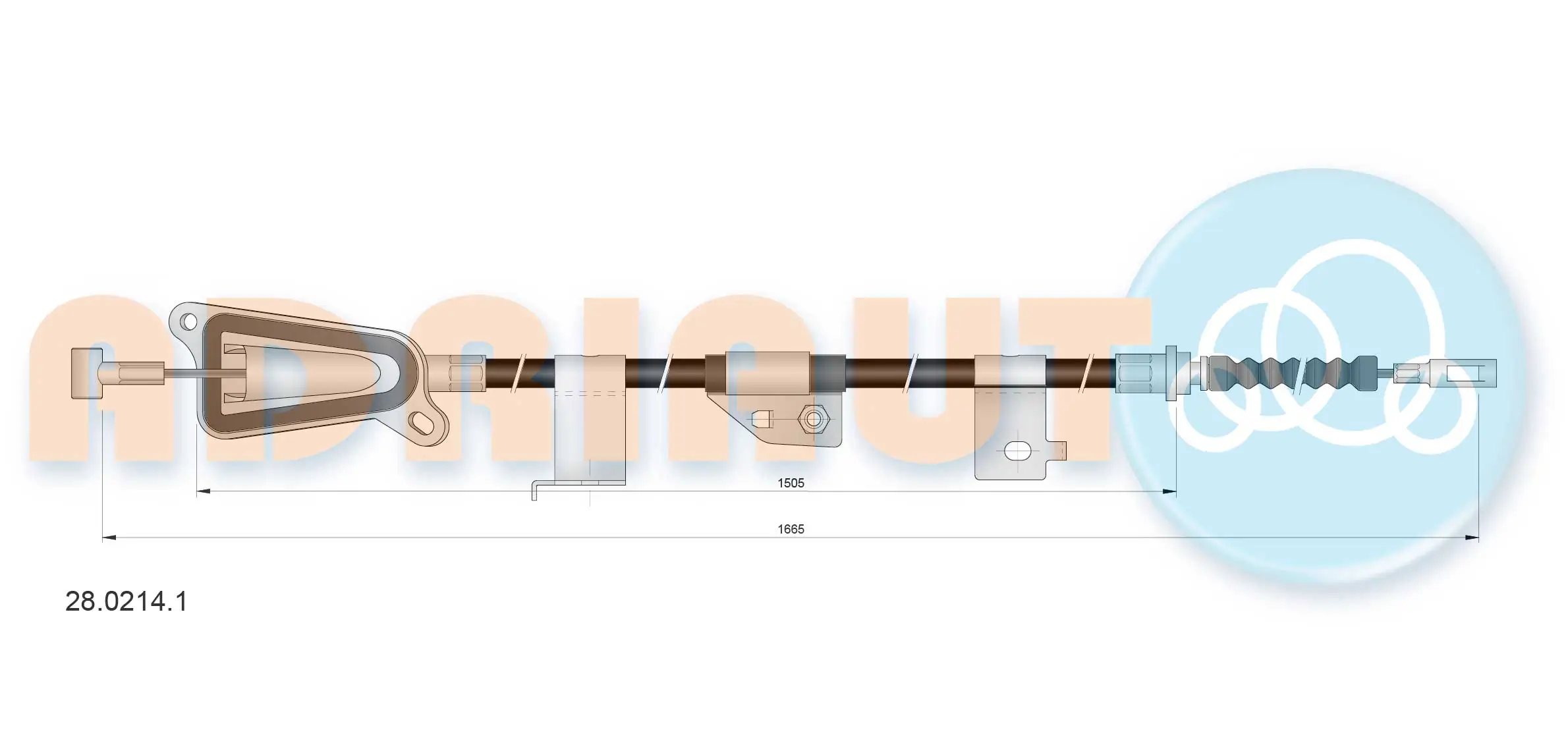 Cable Pull, parking brake 28.0214.1