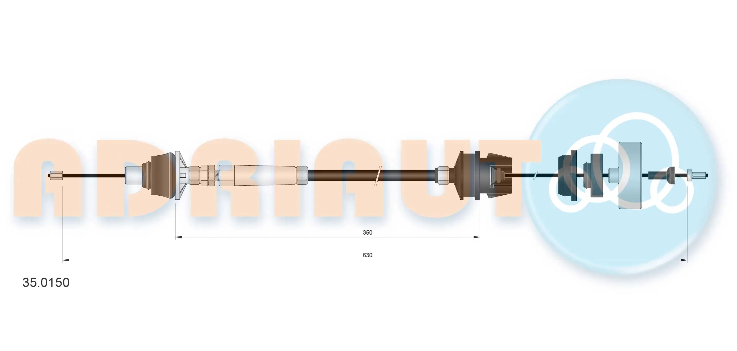 Cable Pull, clutch control 35.0150