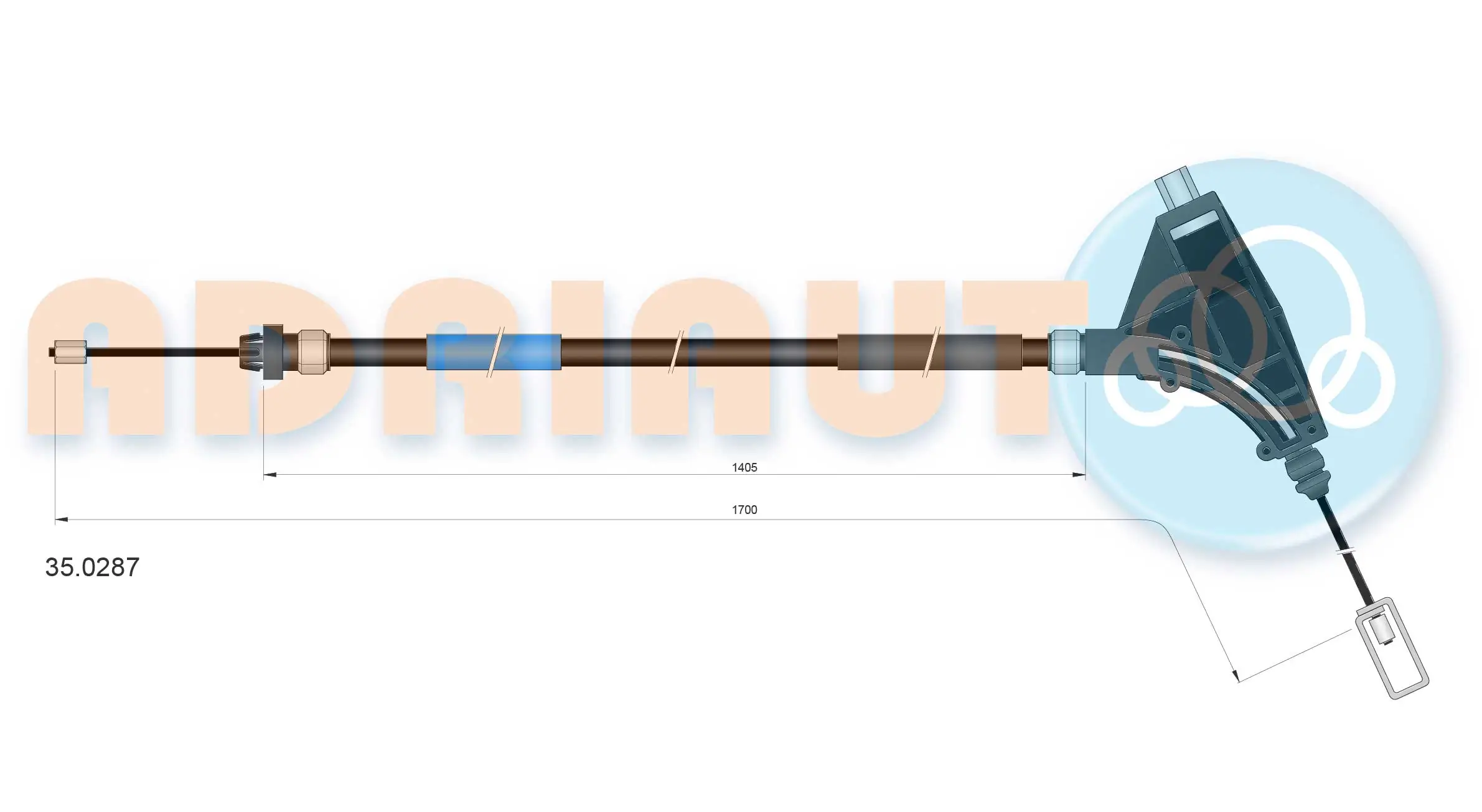 Cable Pull, parking brake 35.0287