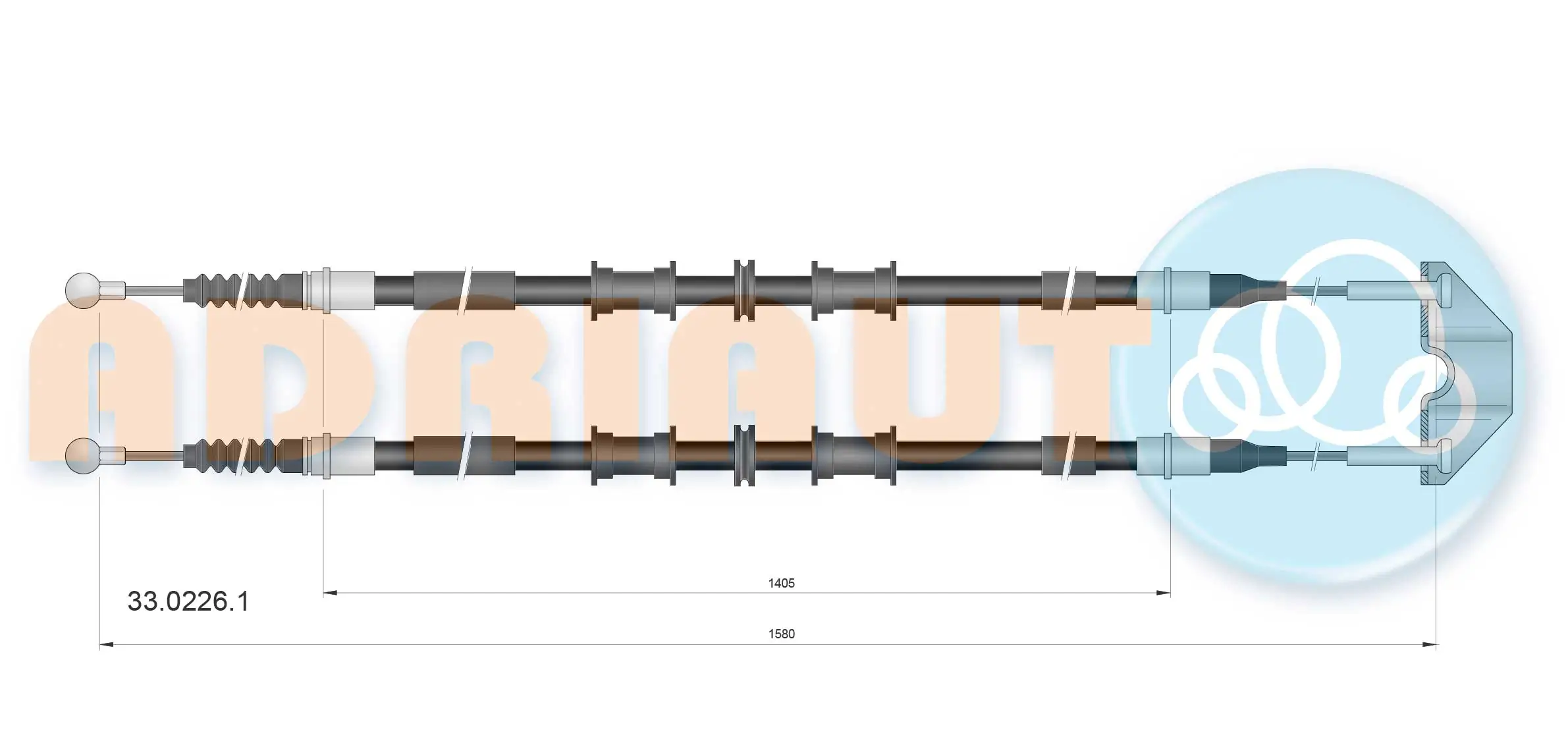 Cable Pull, parking brake 33.0226.1